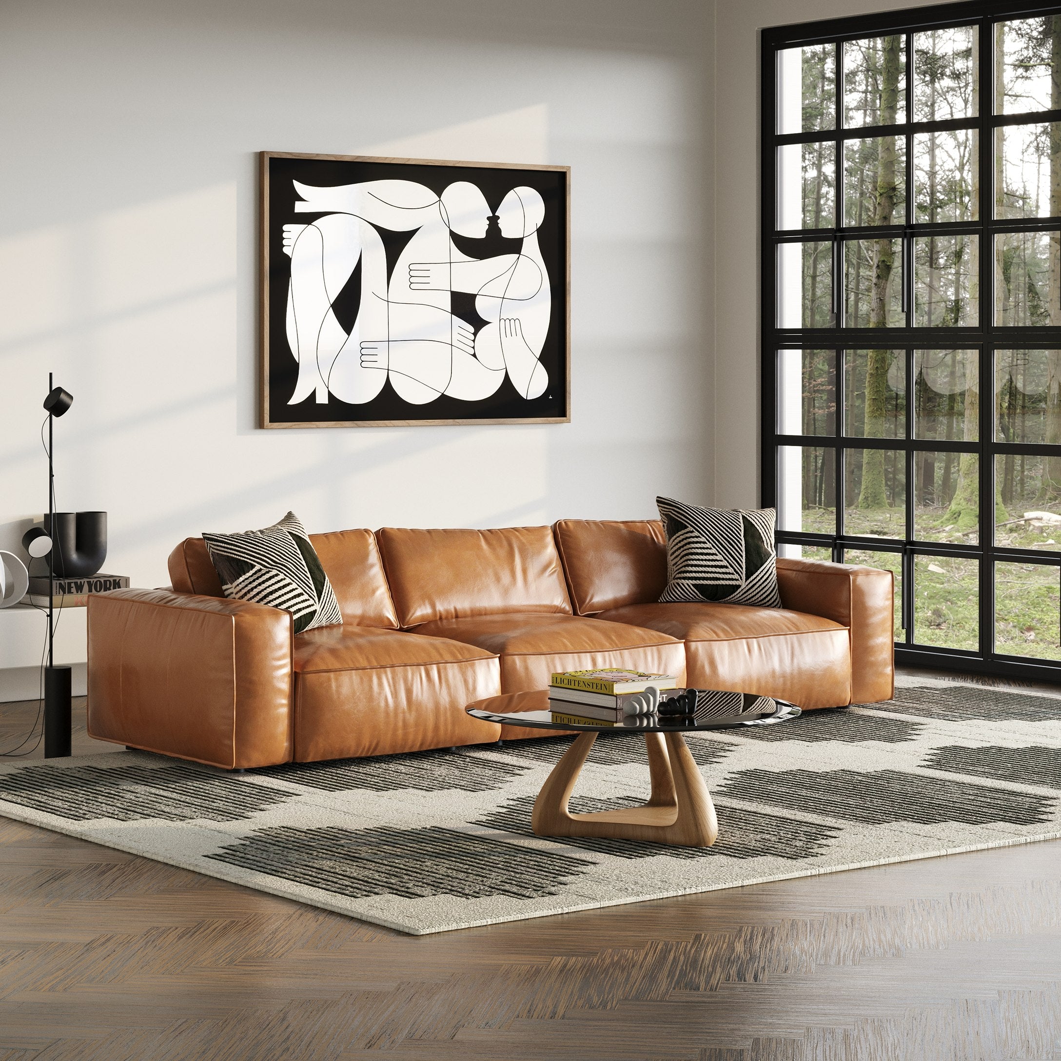 Cambria Modern Leather Sofa