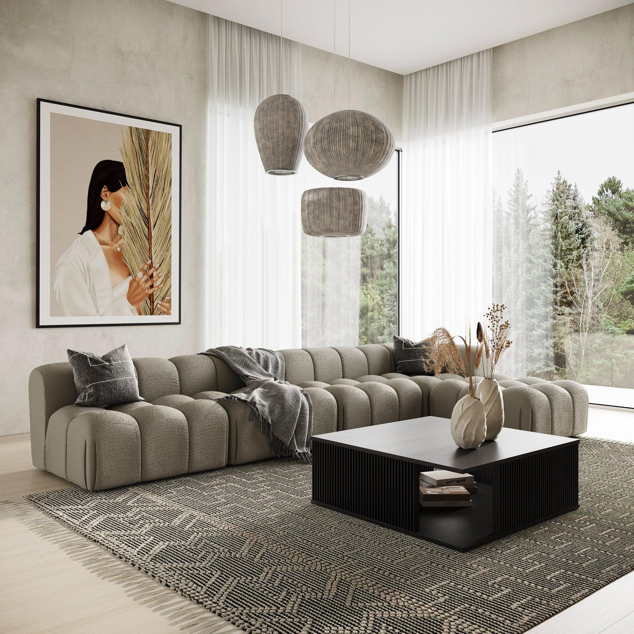 Divani Casa Juniper Modern Fabric Modular Armless Seat (Set of 5)