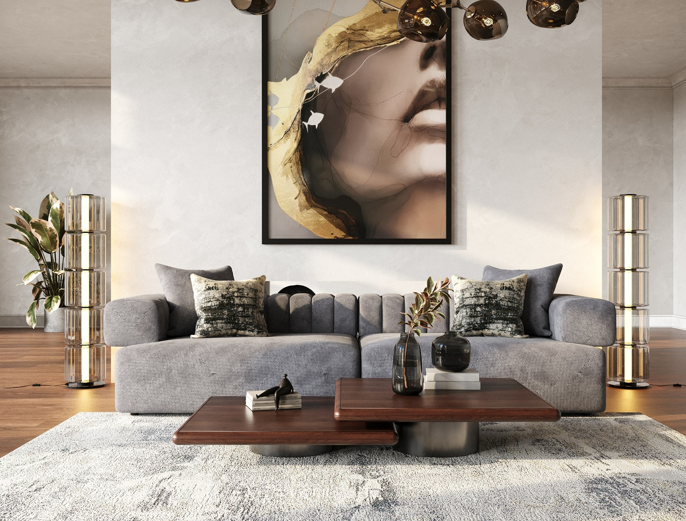 Moreno Modern Fabric 4-Seater Sofa