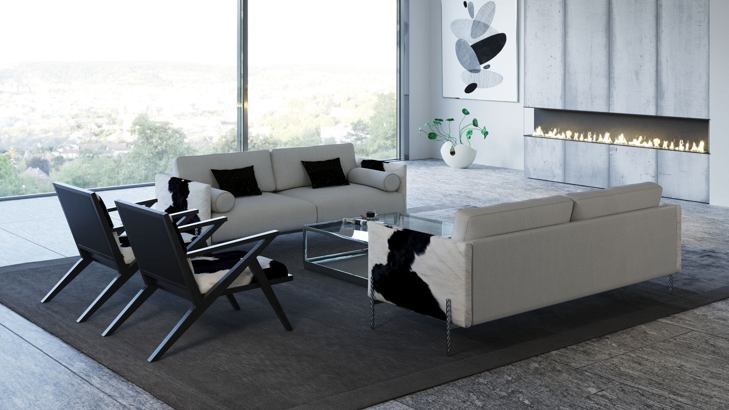 Pueblo Modern Cow-hide Sofa