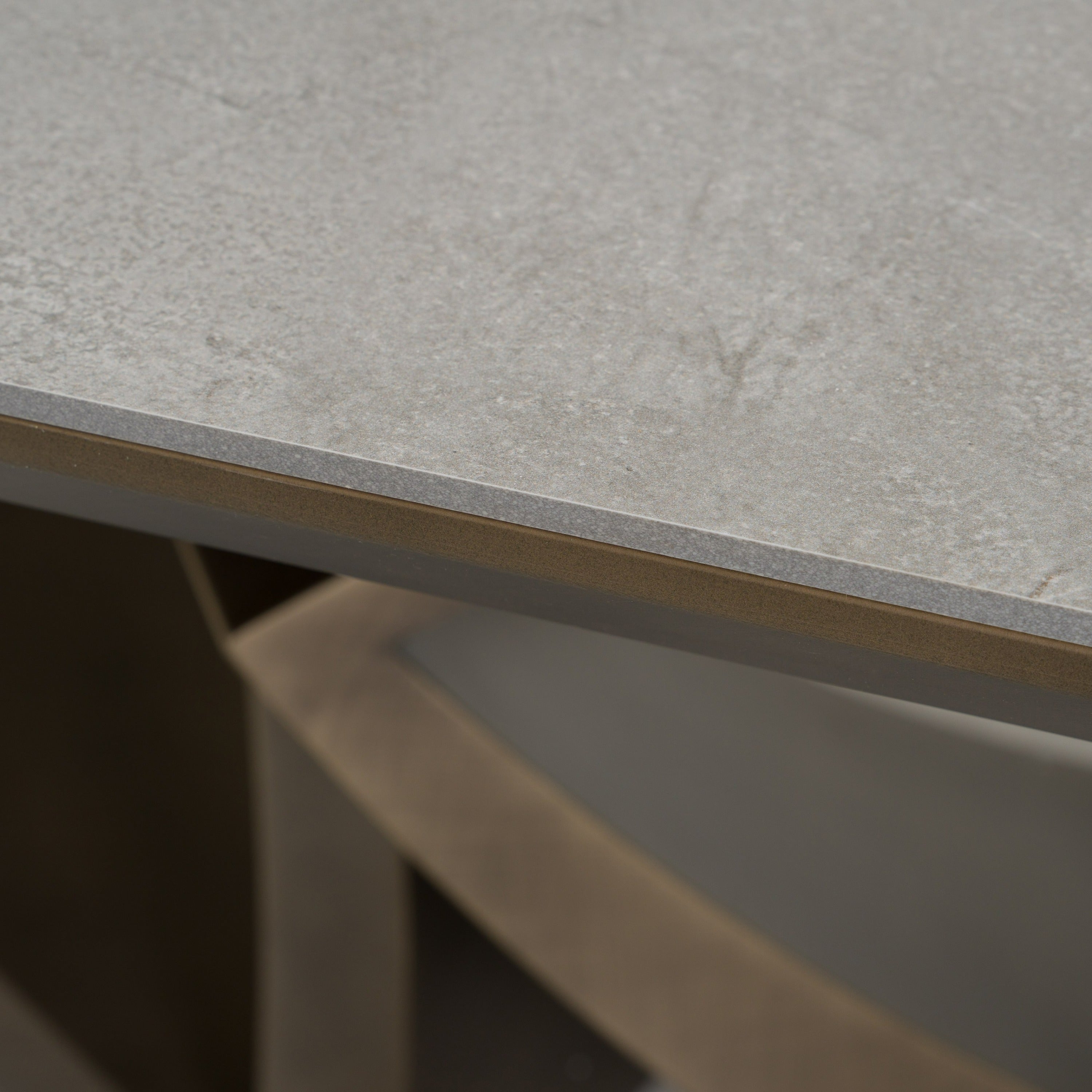 Dollemore Modern Faux Travertine Ceramic and Antique Dining Table