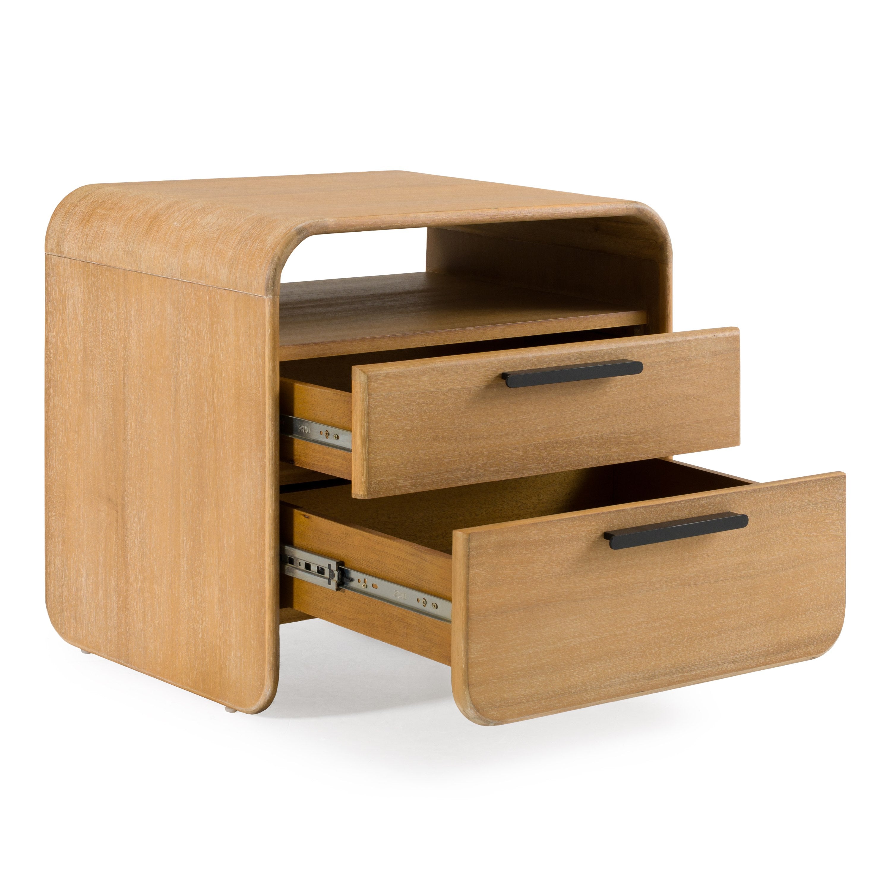 Dresden Modern Natural Acacia 2Drawer Nightstand