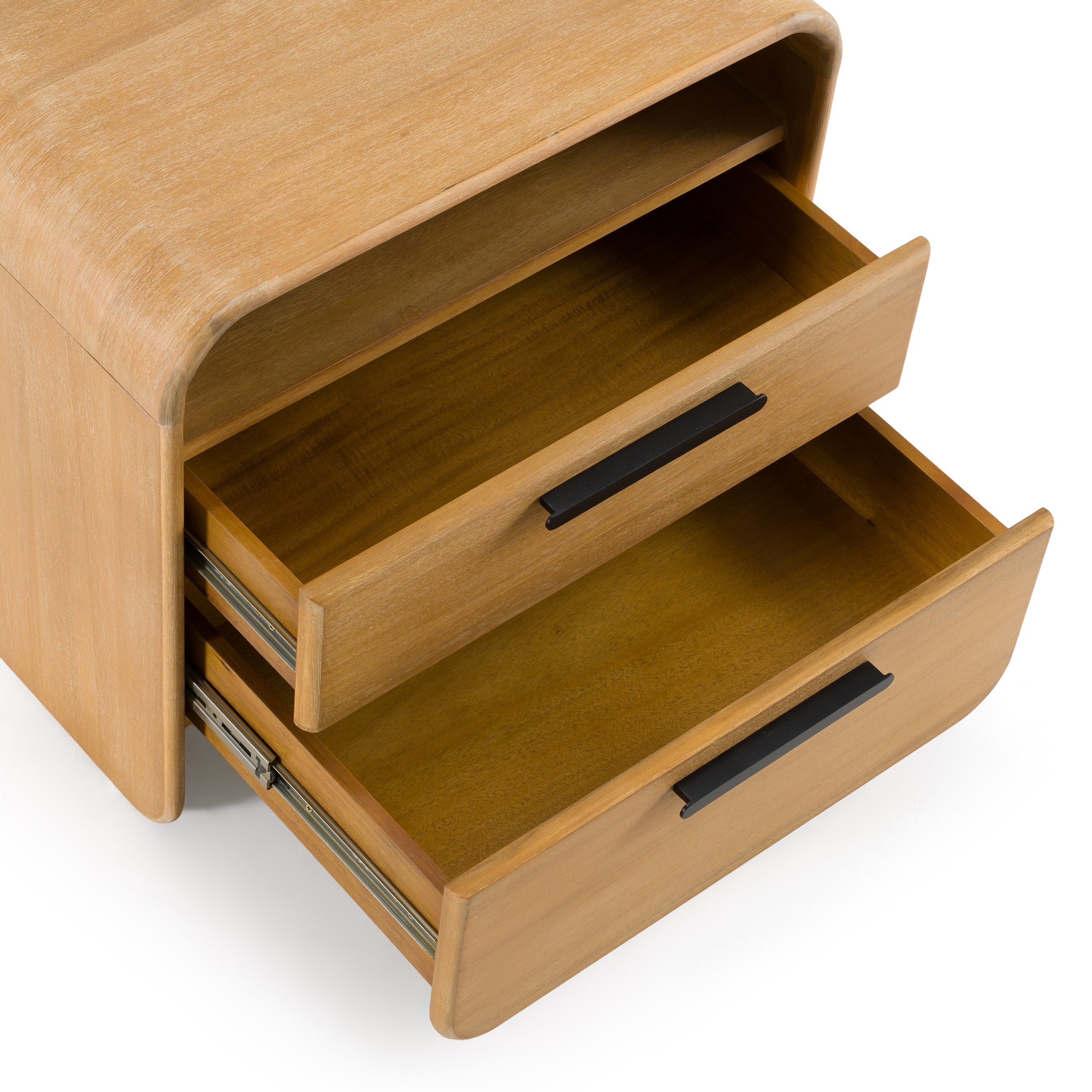 Dresden Modern Natural Acacia 2Drawer Nightstand