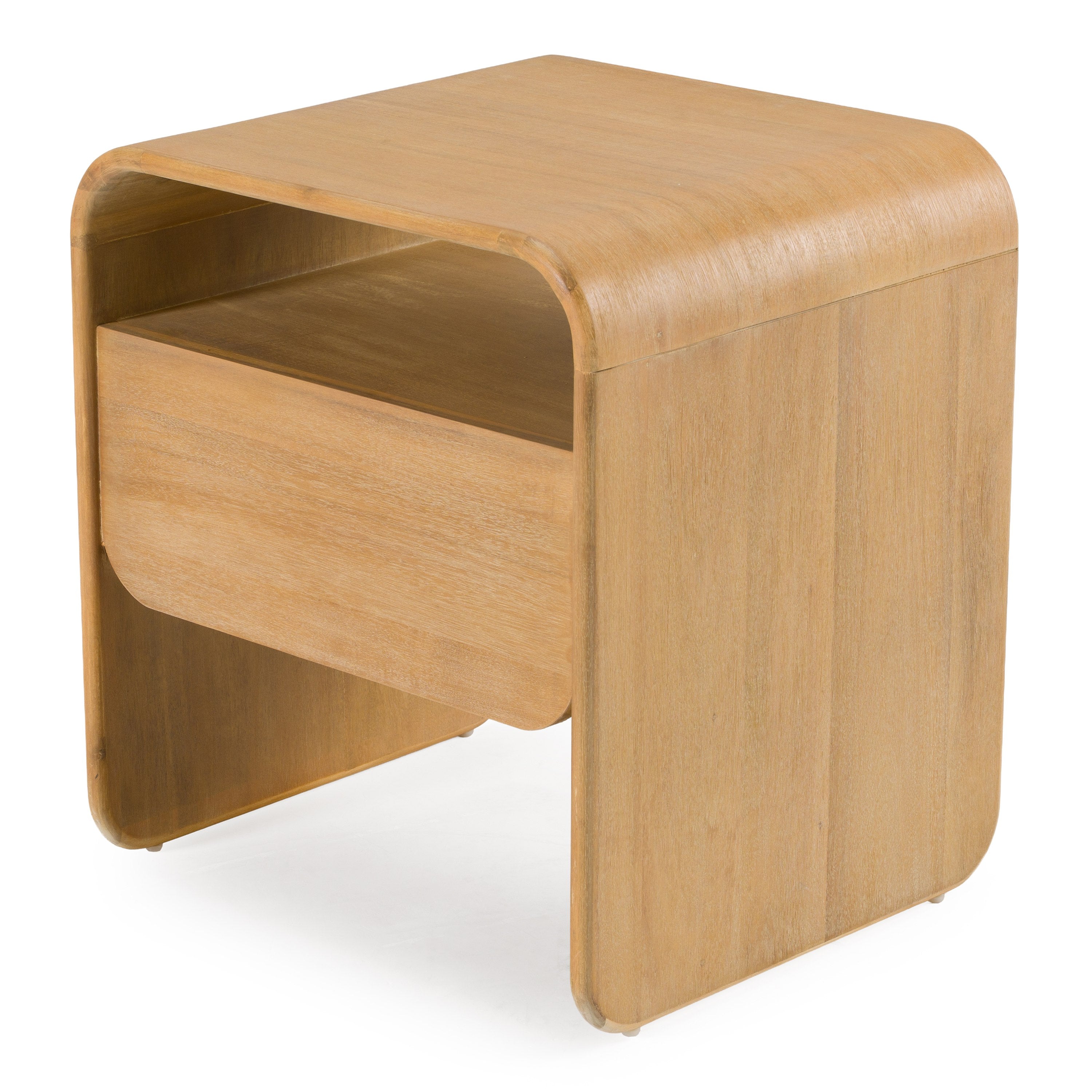 Dresden Modern Natural Acacia 1Drawer Nightstand