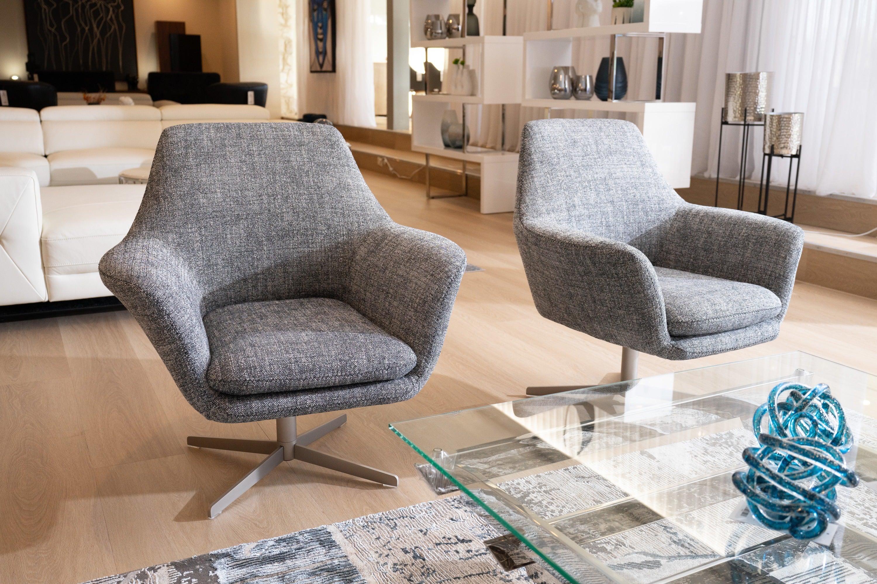 Divani Casa Elvin Modern Fabric Swivel Lounge Chair