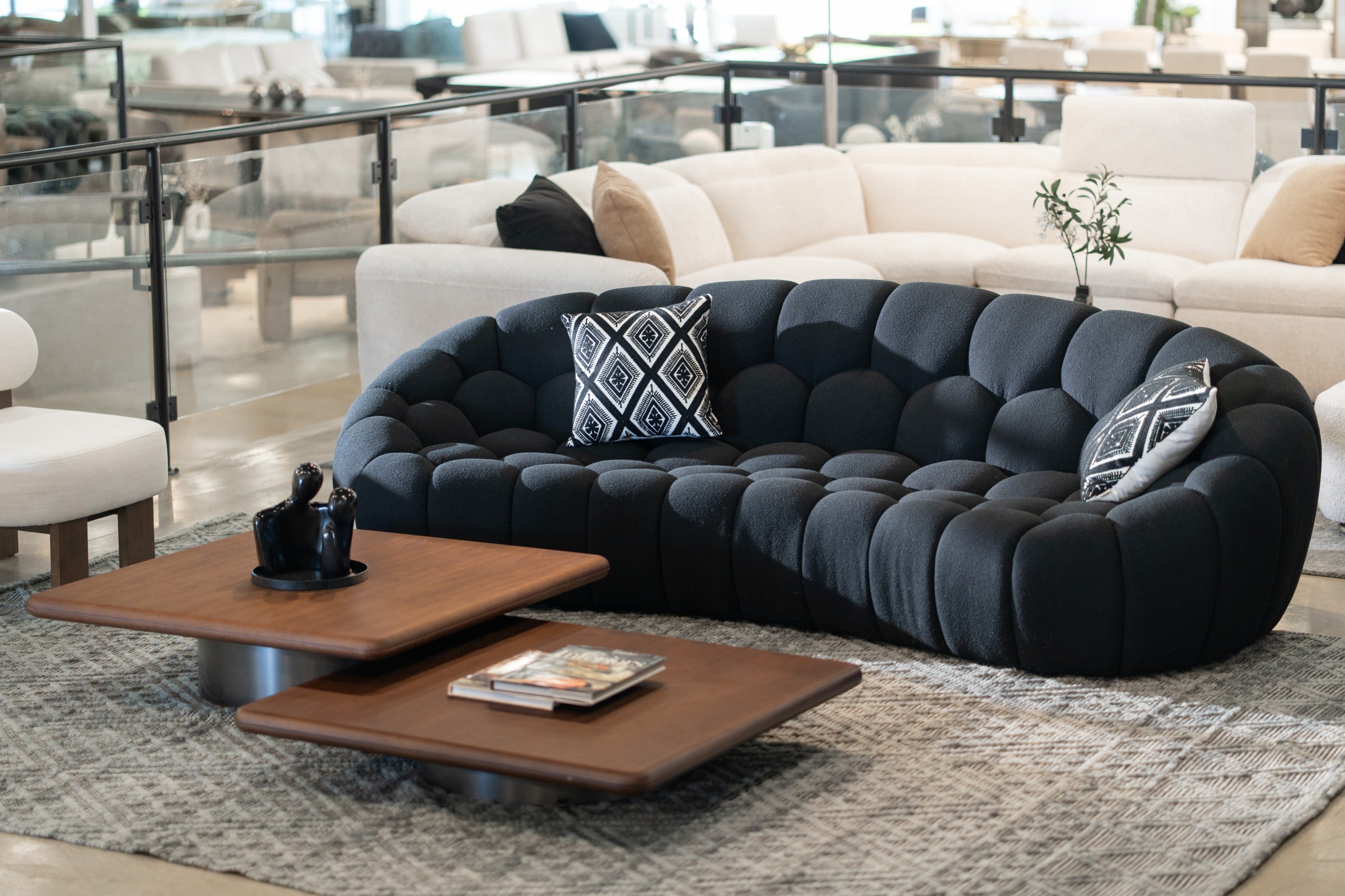 Yolonda Modern Curved Fabric Sofa