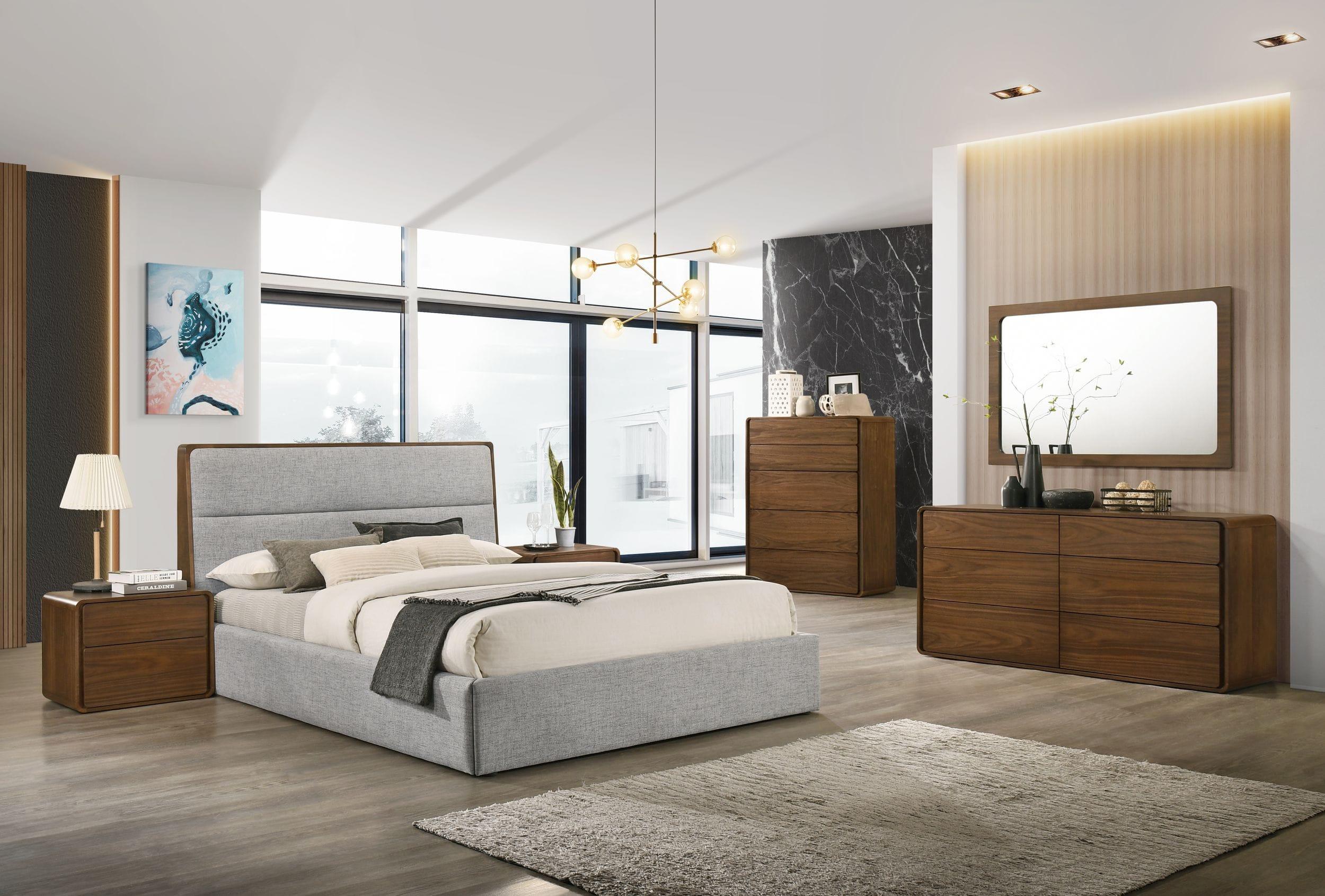 Modrest Dustin Modern Fabric Trimmed Bed