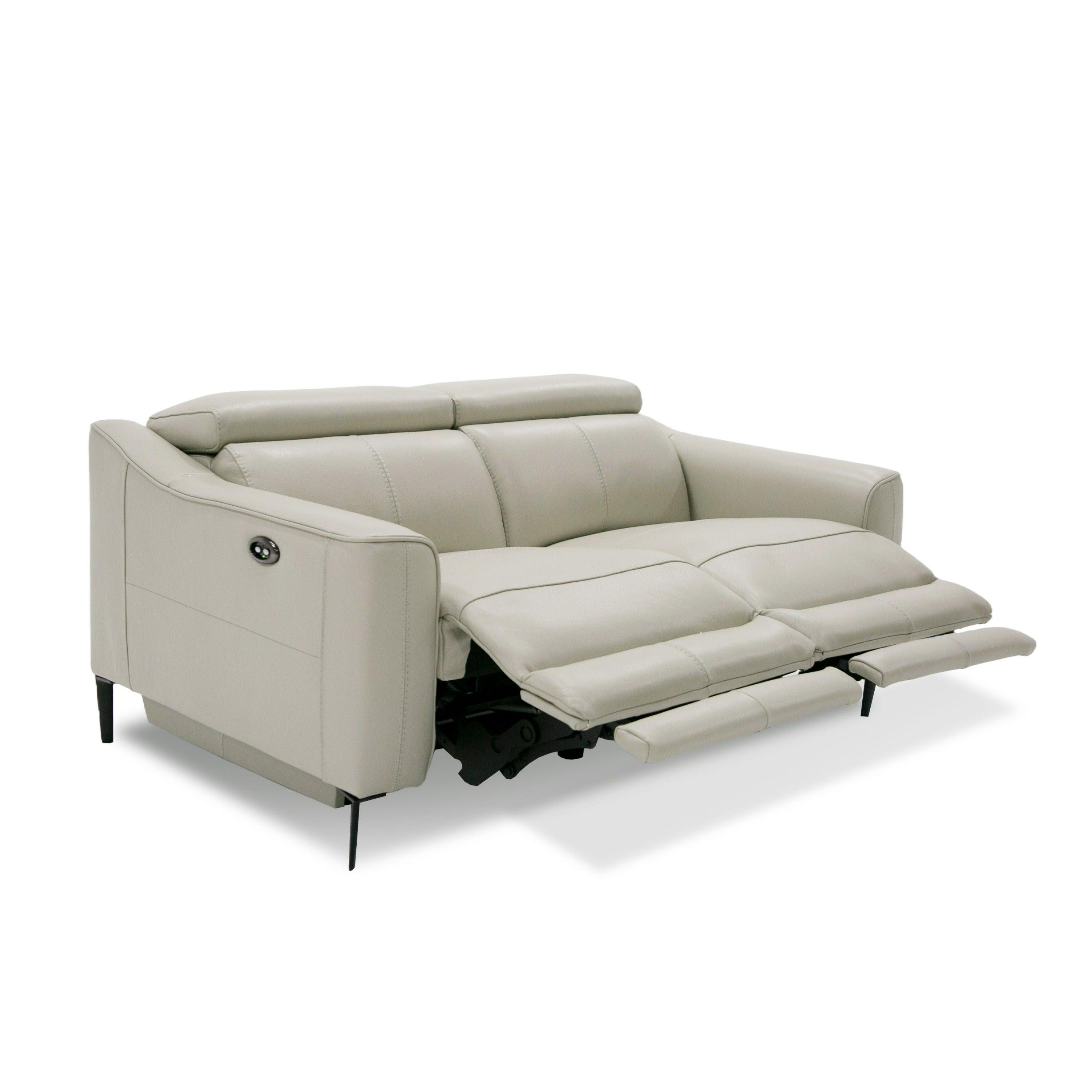 Divani Casa Eden Modern Leather Loveseat with 2 Recliners
