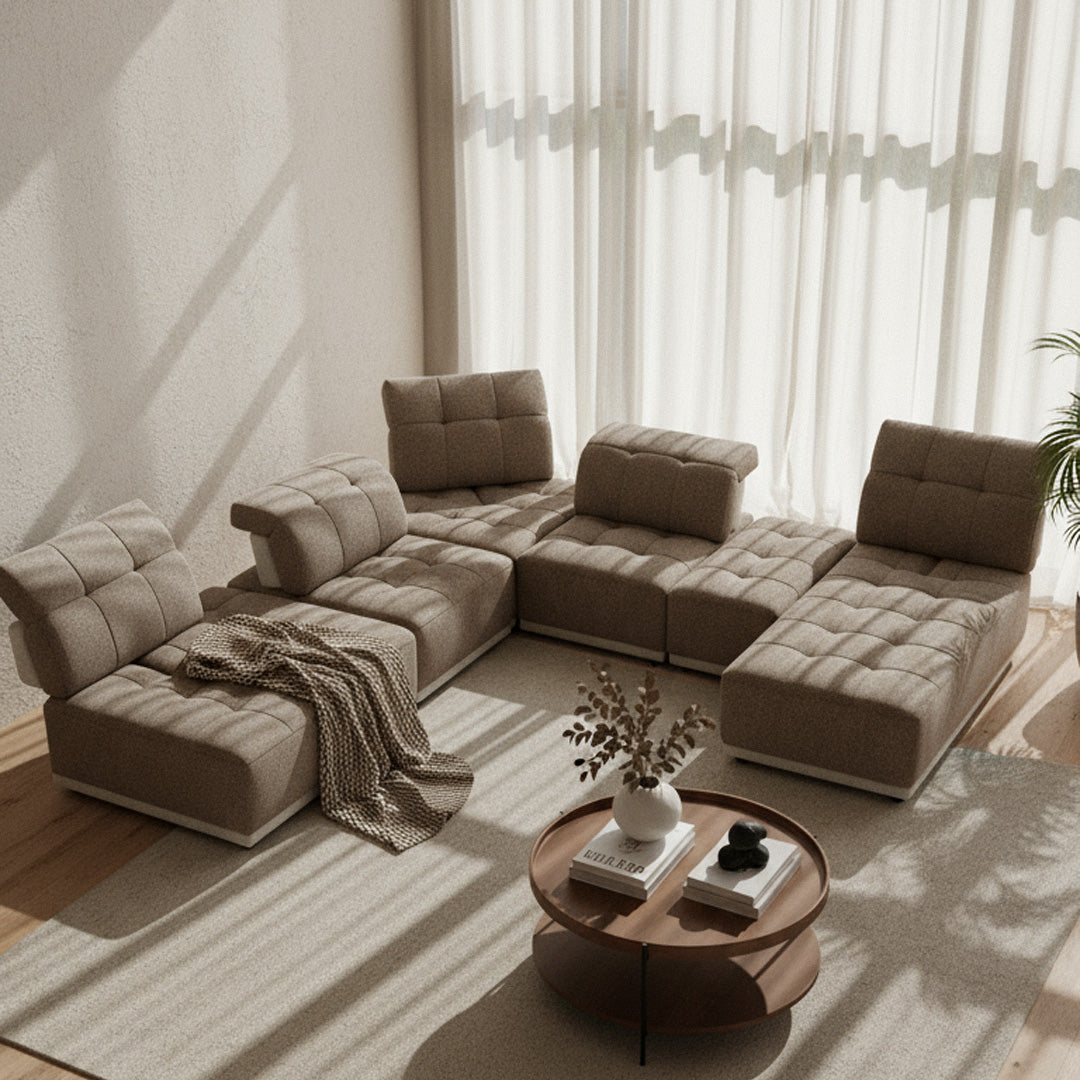Ekron Modern Fabric Modular Sectional Sofa