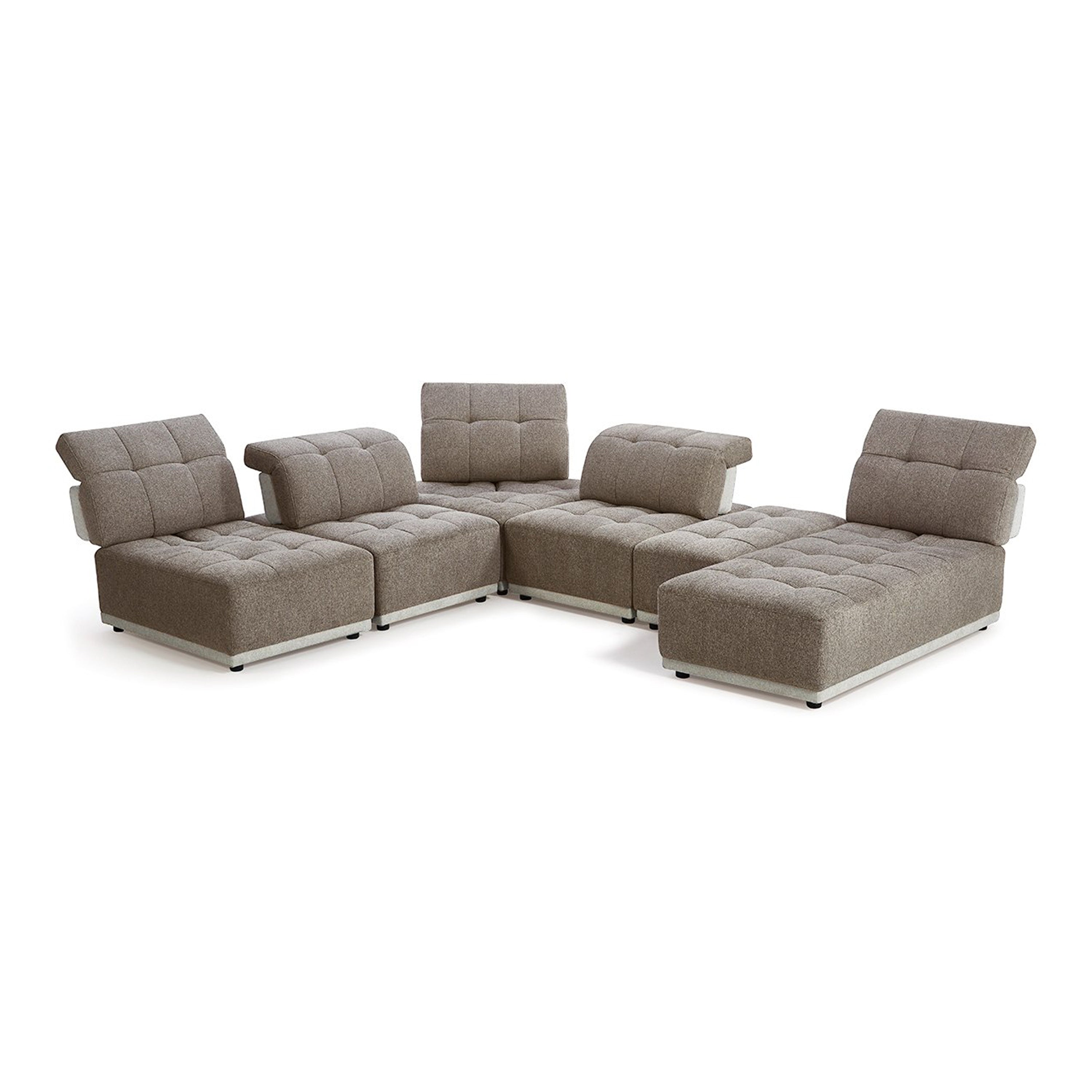 Ekron Modern Fabric Modular Sectional Sofa