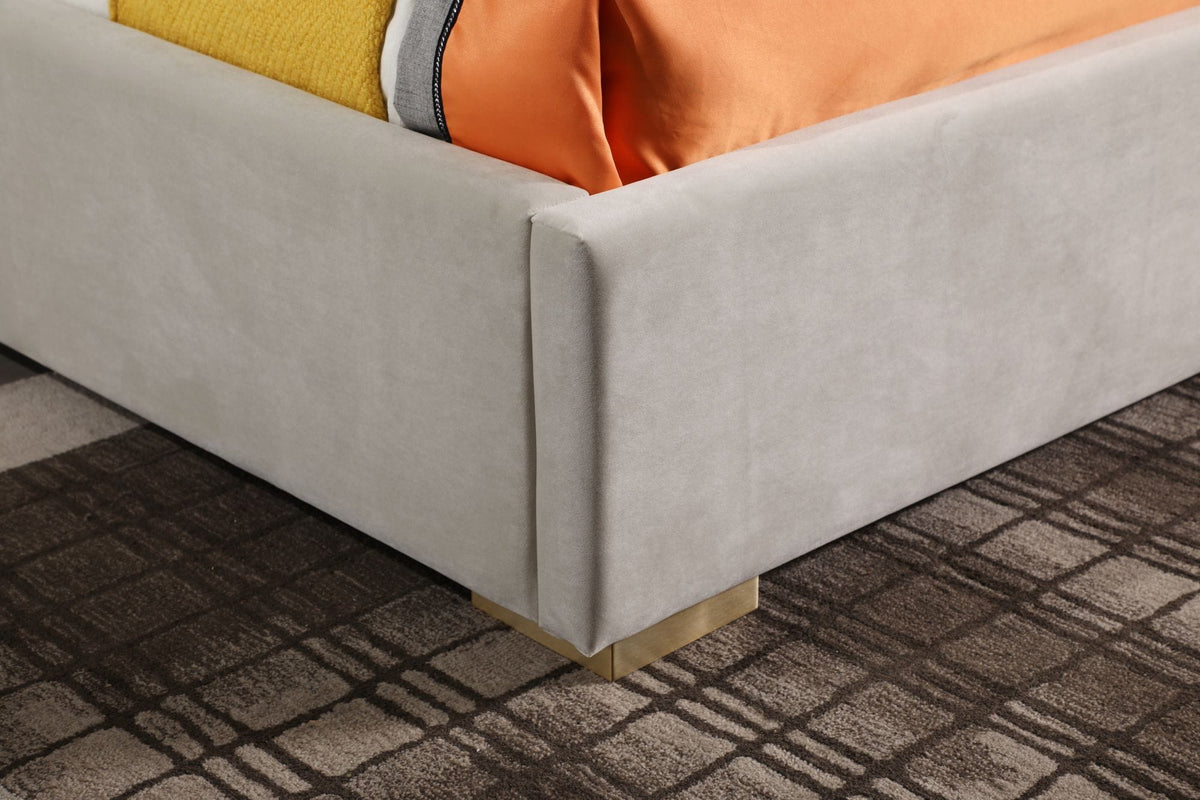 Eldora - Glam Velvet and Brushed Brass Bed