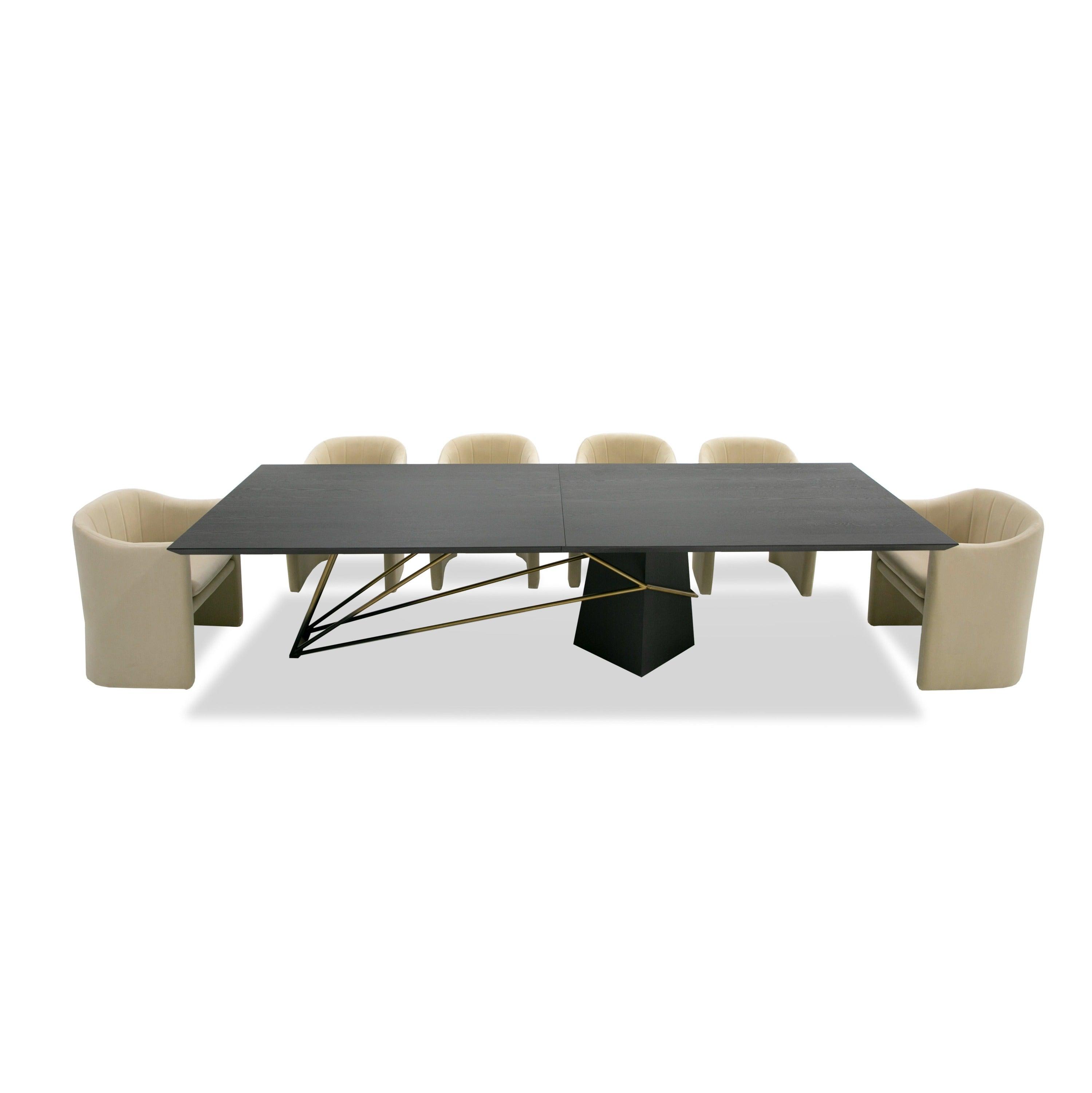 Modrest Elkhorn Glam Ash Stainless Steel 126" Dining Table