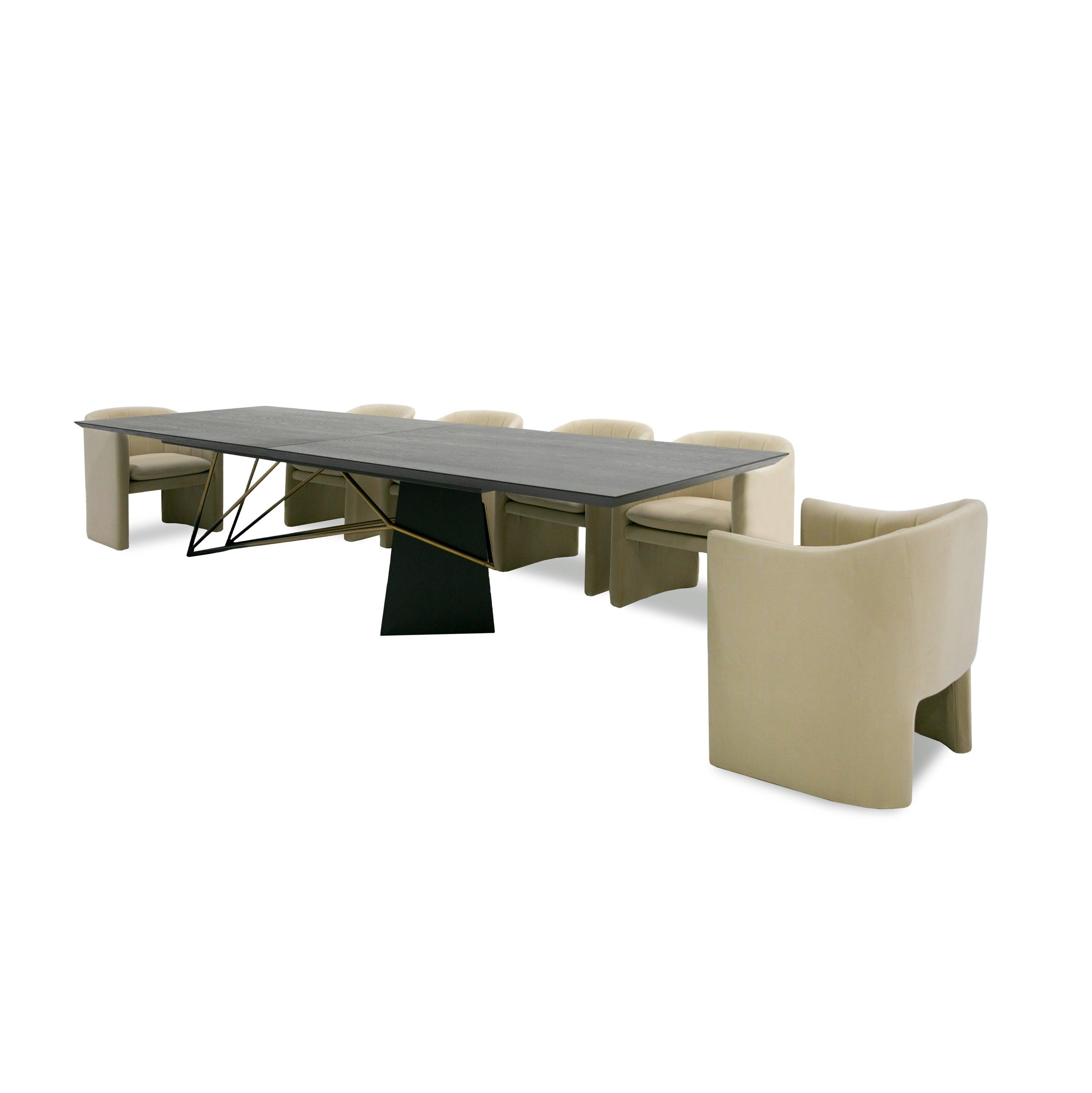 Modrest Elkhorn Glam Ash Stainless Steel 126" Dining Table
