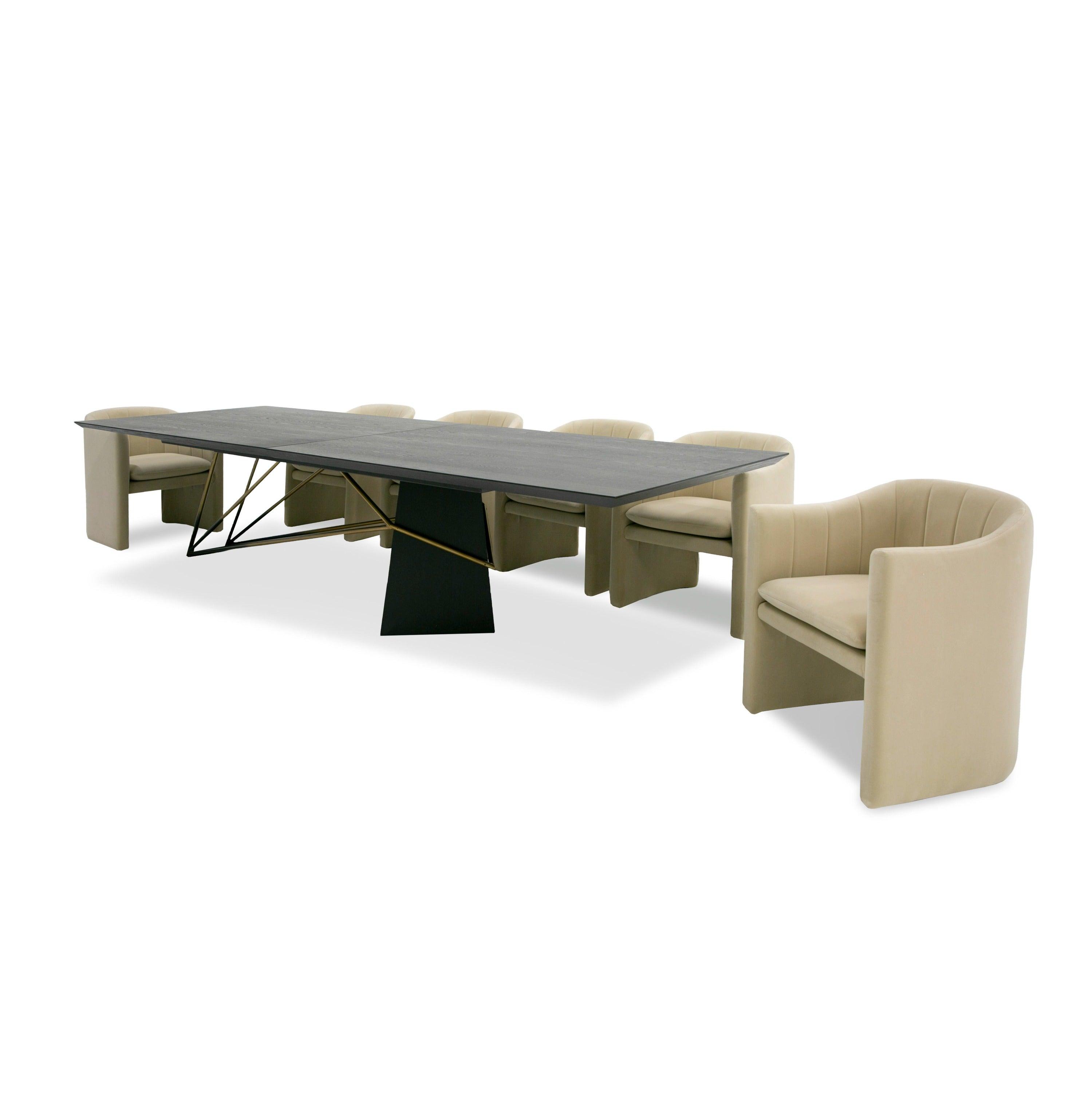 Modrest Elkhorn Glam Ash Stainless Steel 126" Dining Table