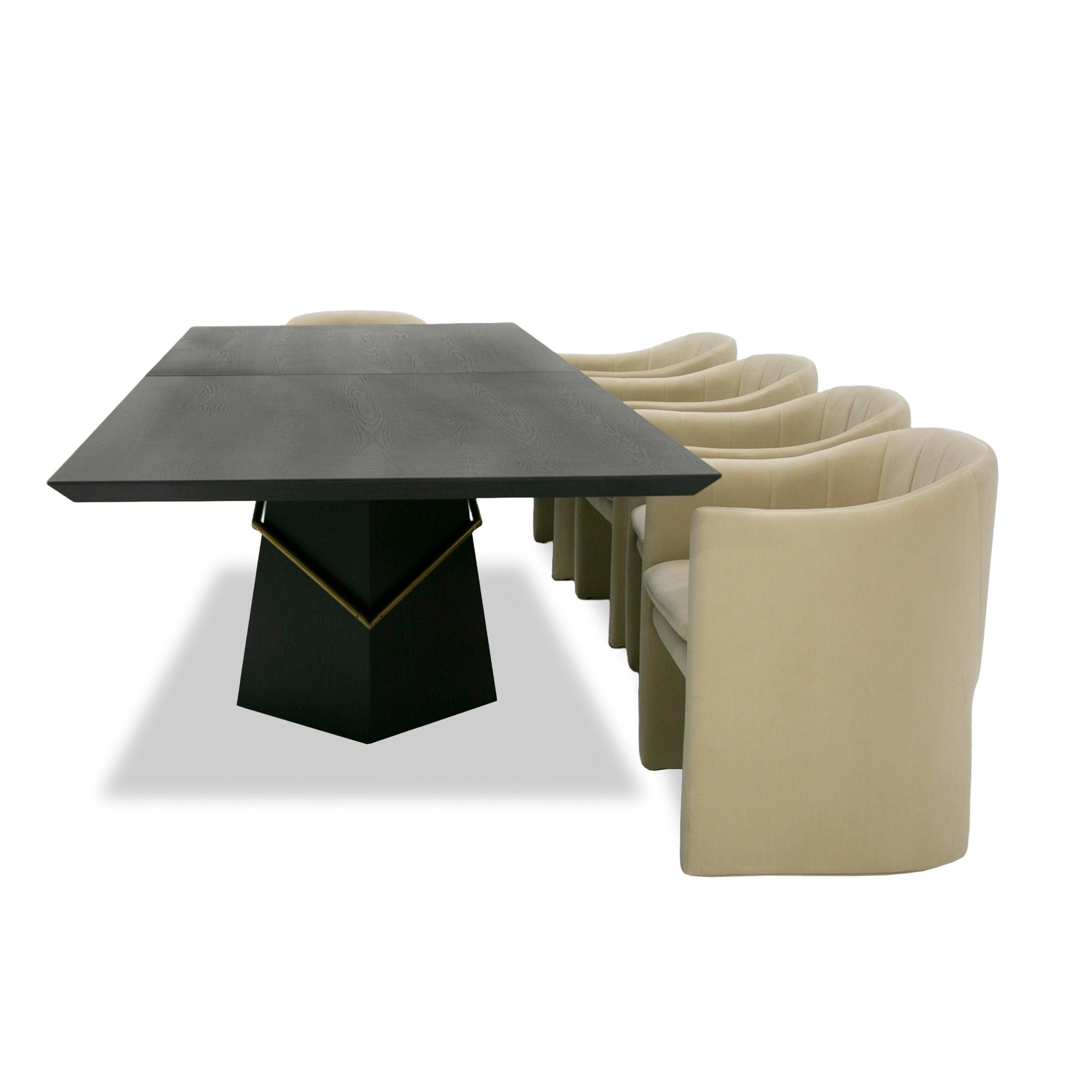 Modrest Elkhorn Glam Ash Stainless Steel 126" Dining Table