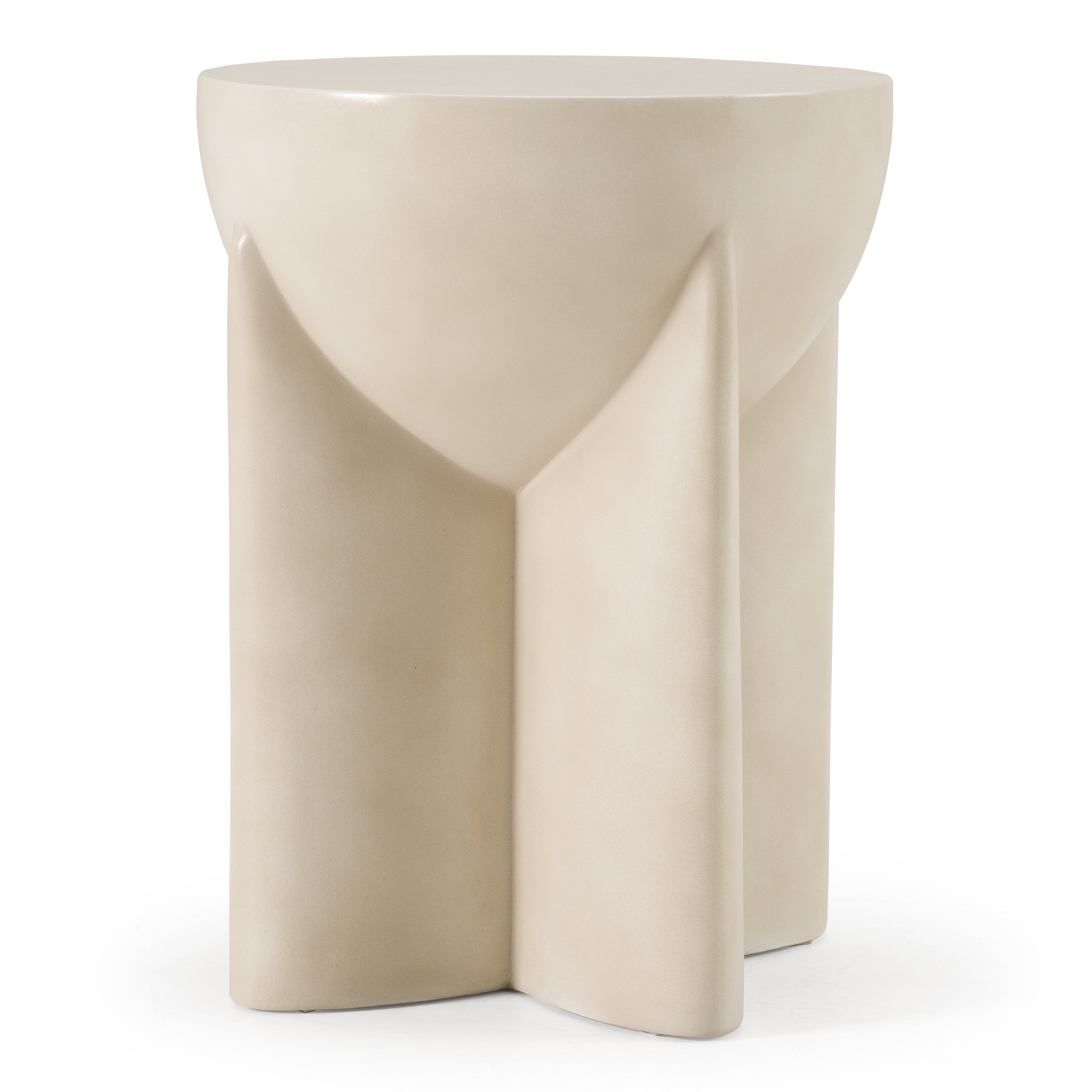 Elsa Modern Oyster Concrete Round End Table