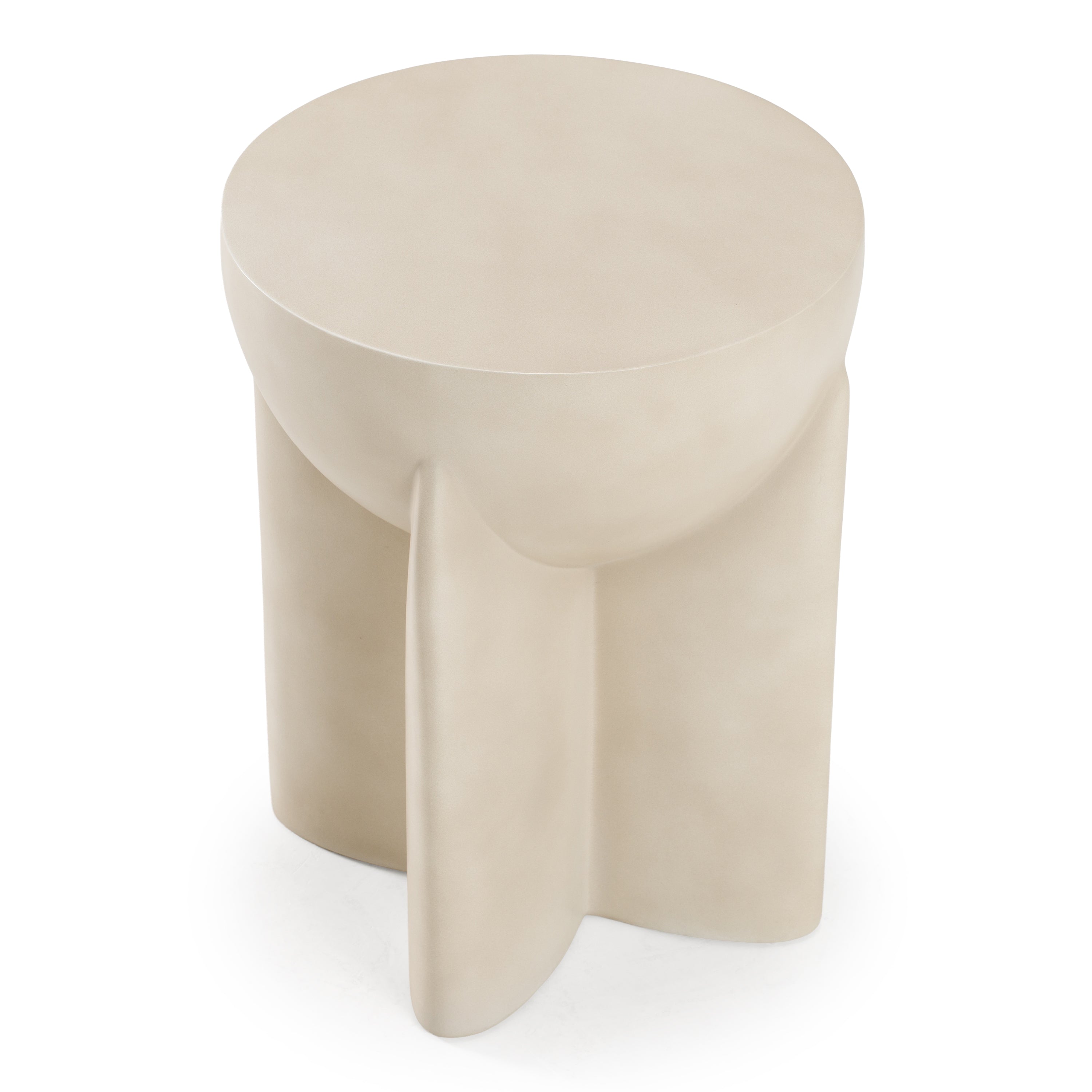 Elsa Modern Oyster Concrete Round End Table