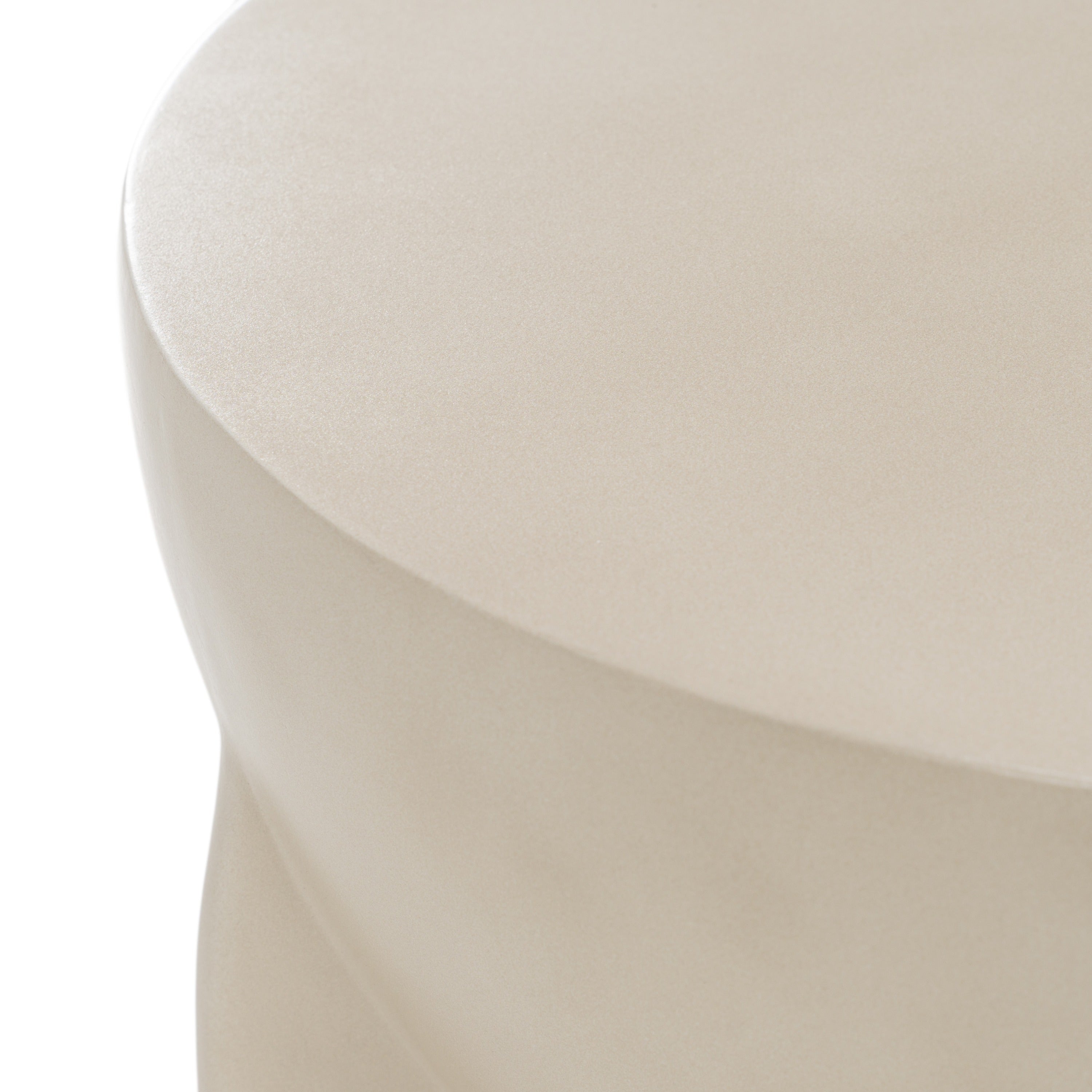 Elsa Modern Oyster Concrete Round End Table