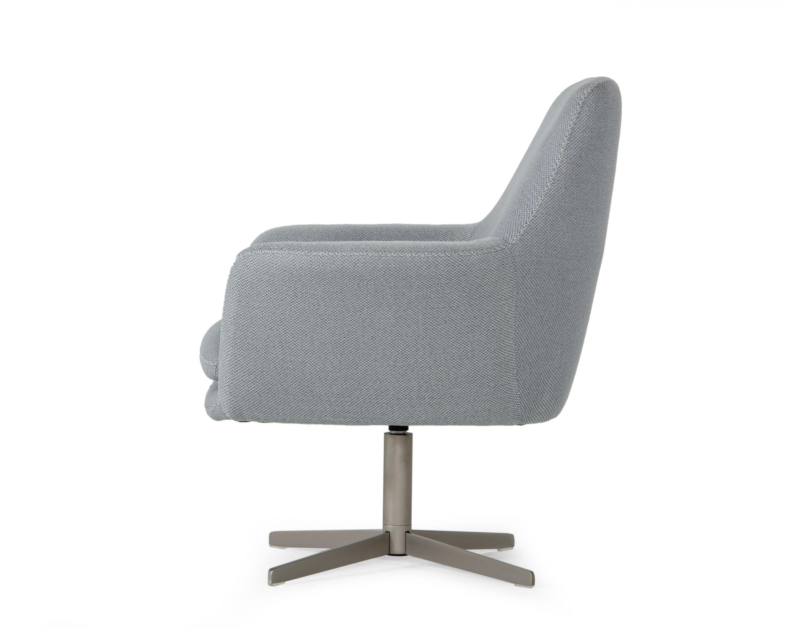 Divani Casa Elvin Modern Fabric Swivel Lounge Chair