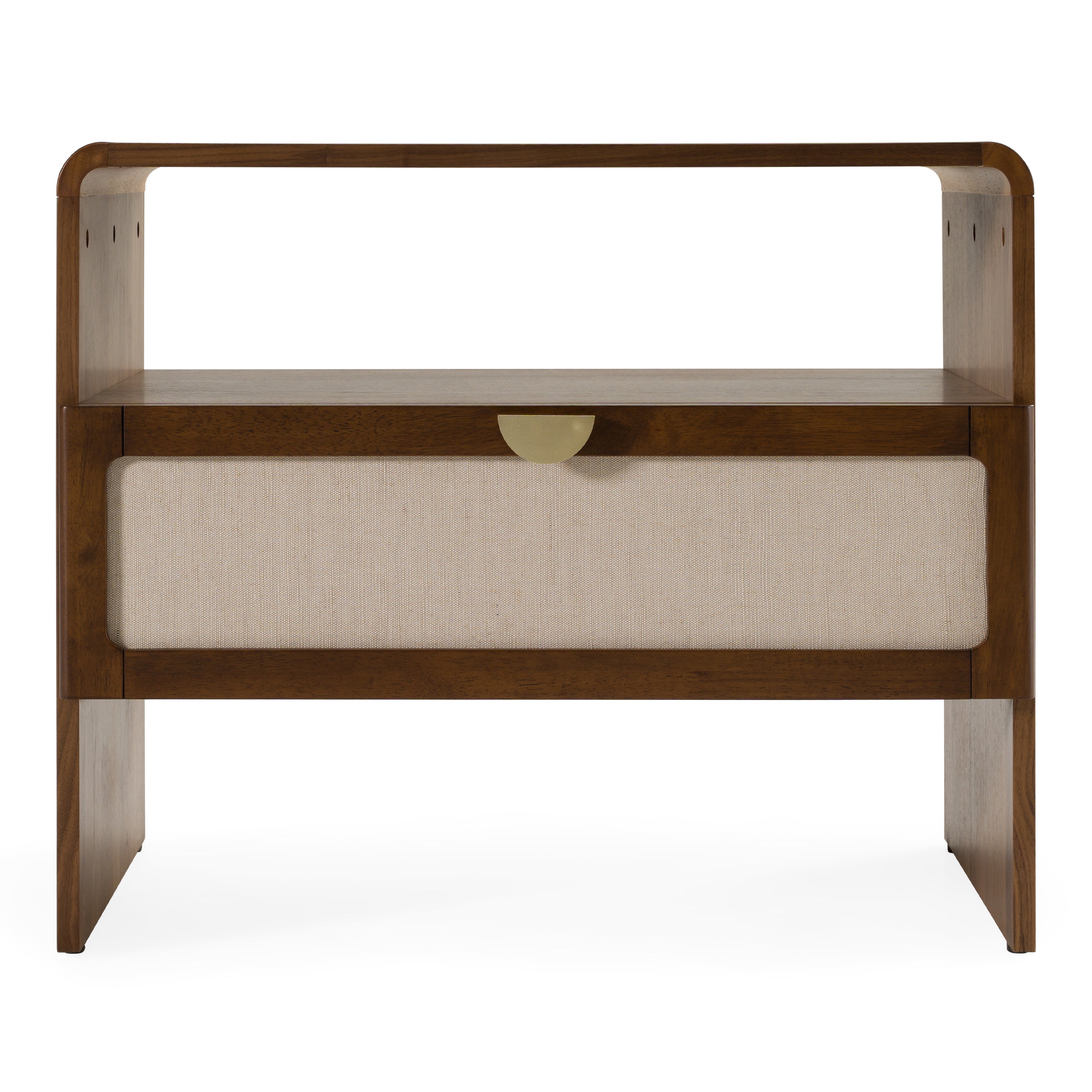 Emilio Modern Natural Burlap Nightstand
