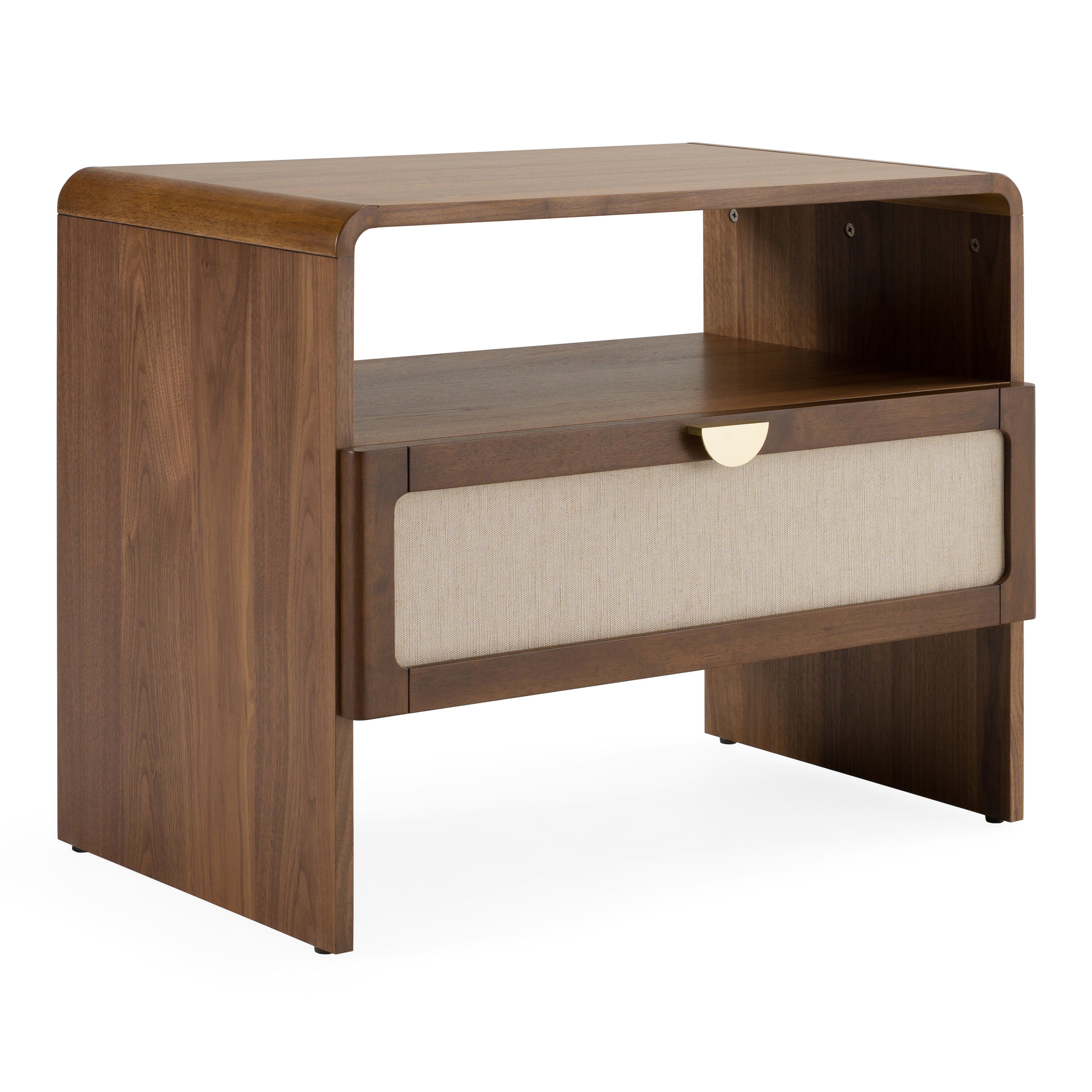 Emilio Modern Natural Burlap Nightstand