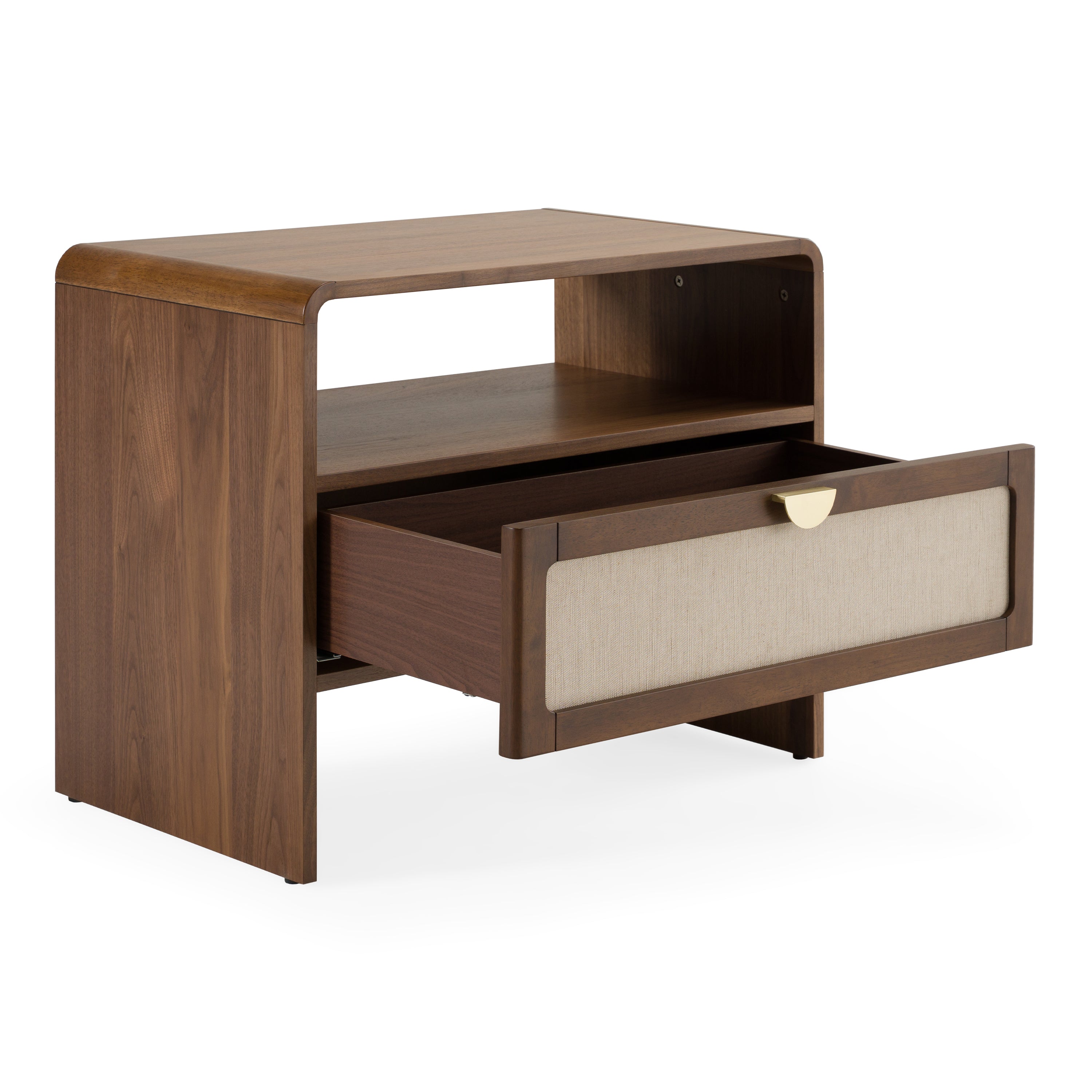 Emilio Modern Natural Burlap Nightstand