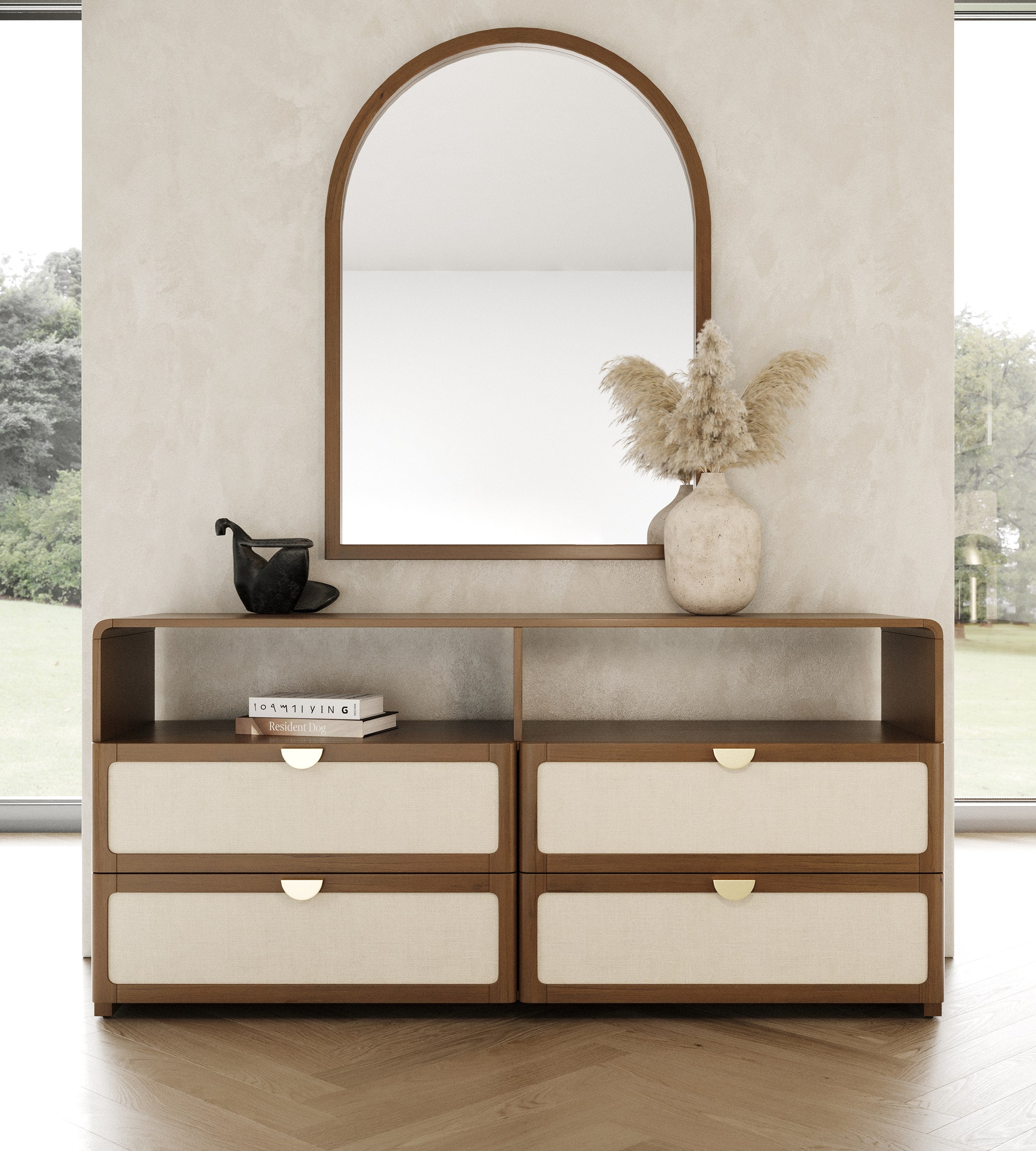 Emilio Modern Natural Burlap Dresser