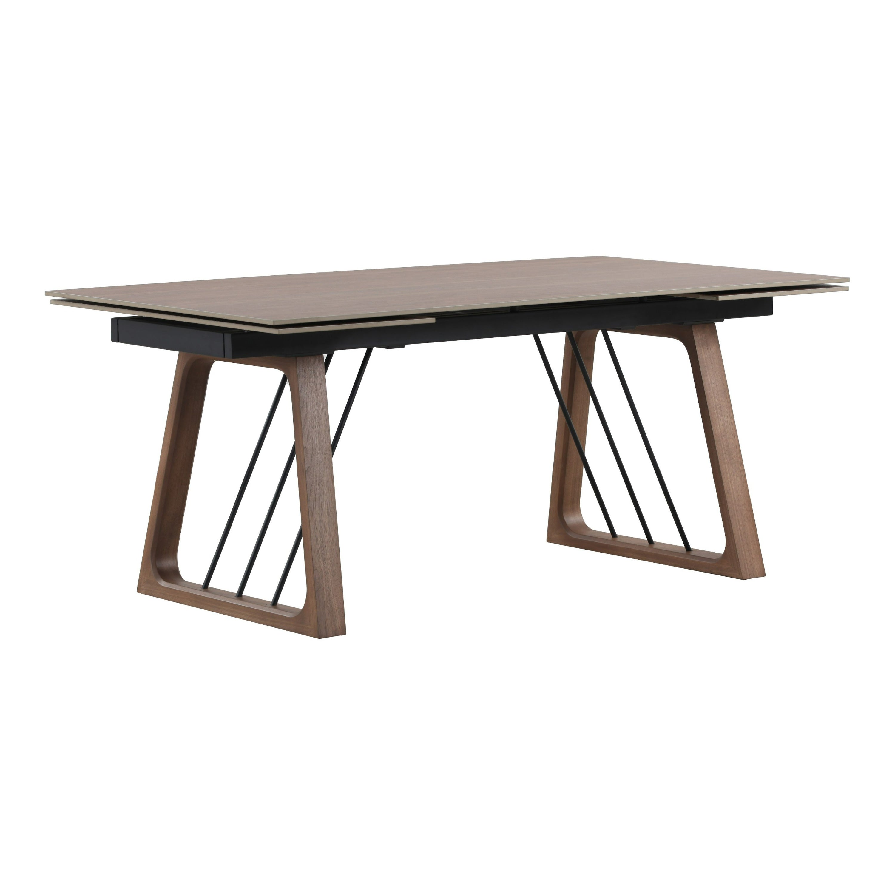Emmond Mid-Century Modern Ceramic and Extendable Dining Table