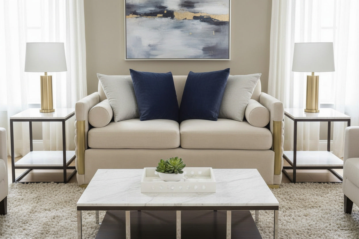 Tenaya Modern Fabric Loveseat Sofa