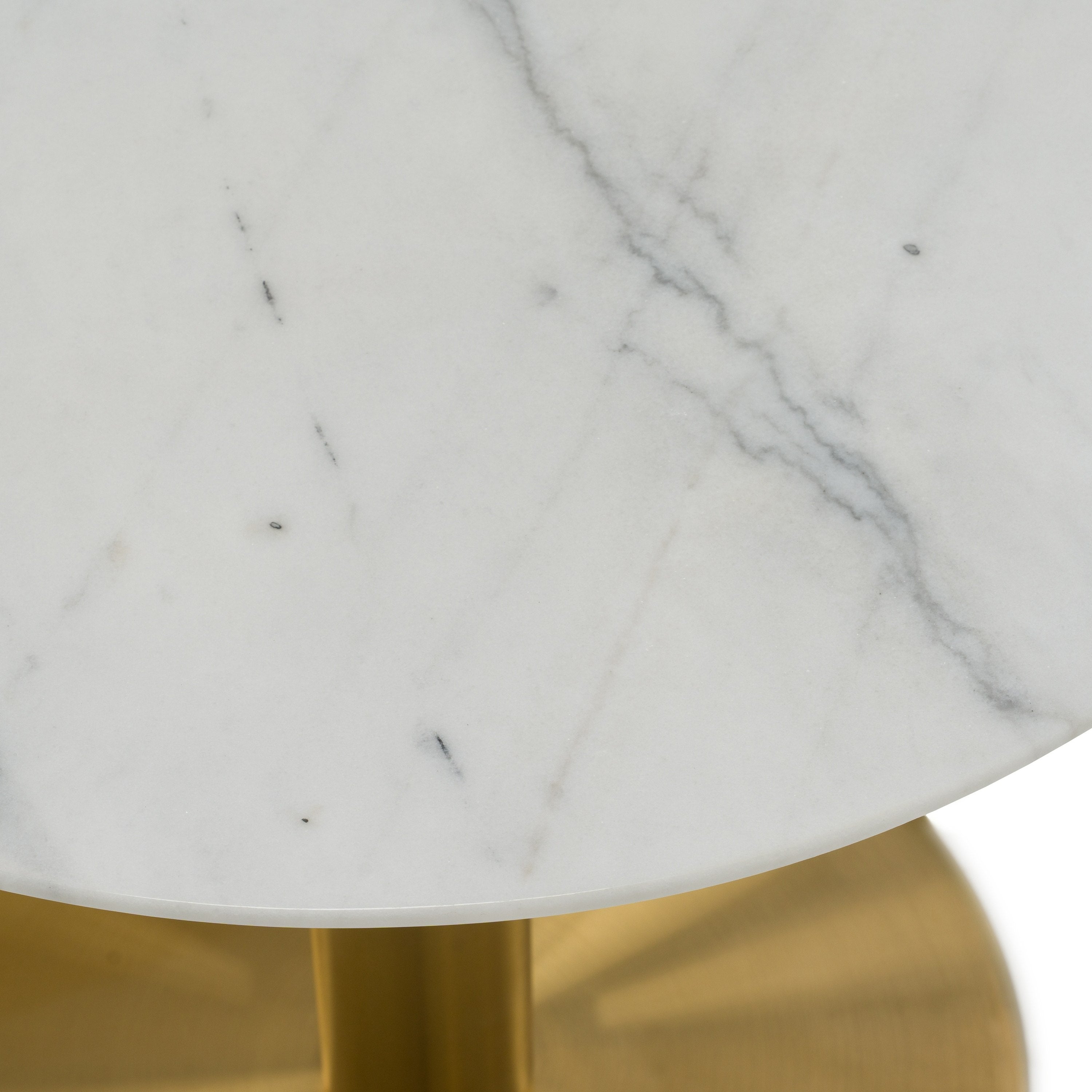 Fairway Glam Marble and Brushed Tall End Table