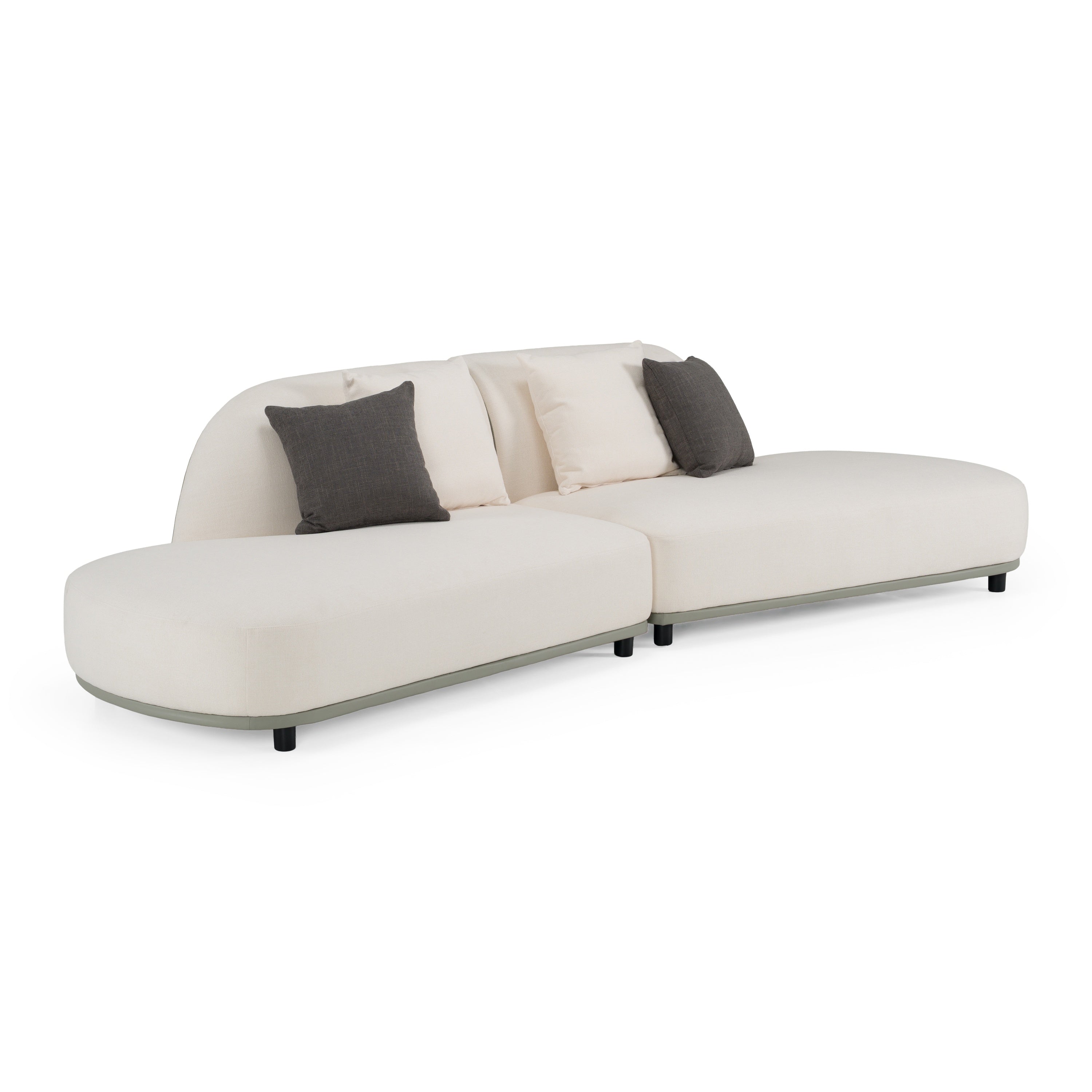 Falcone Contemporary Bonded Leather Curved Sectional Sofa