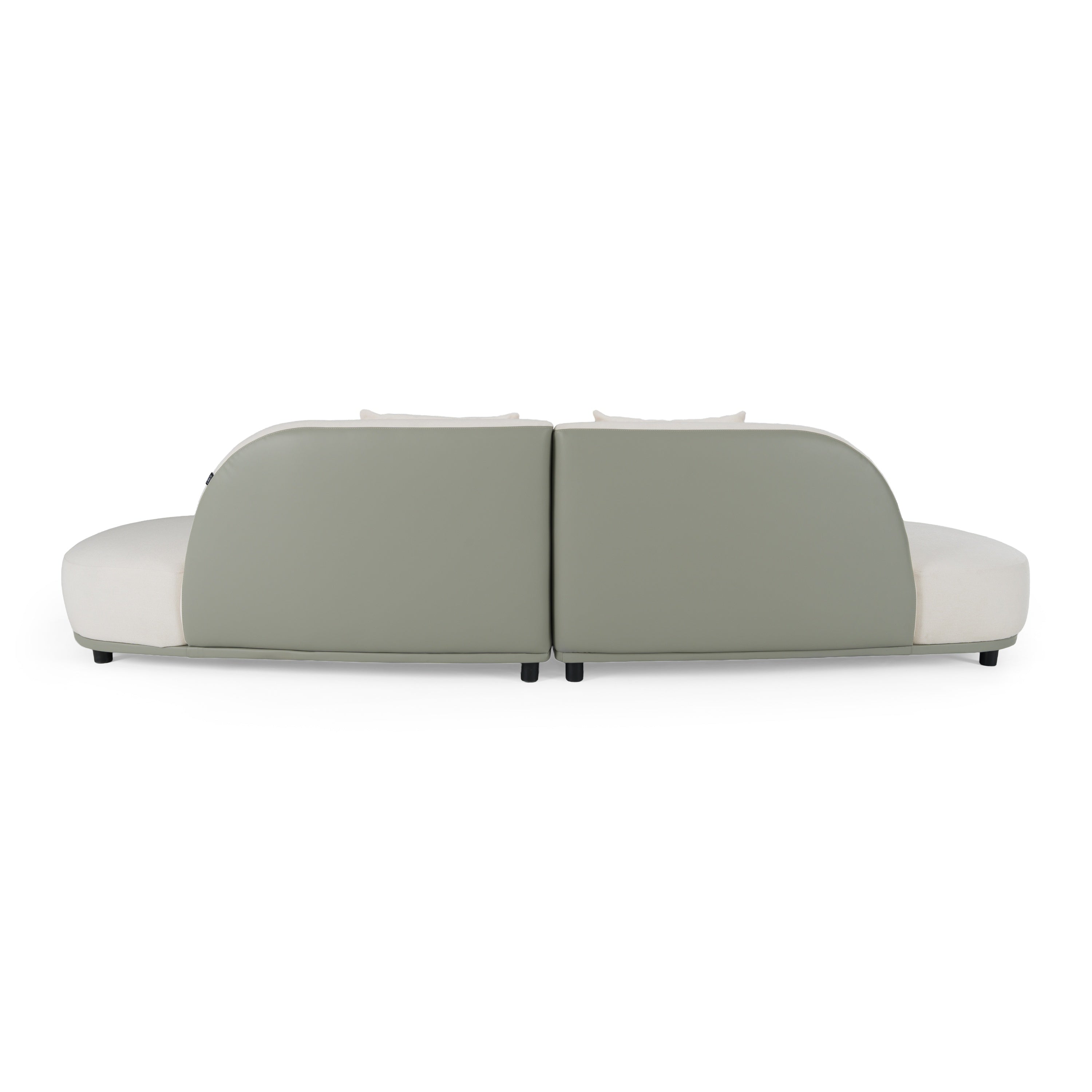 Falcone Contemporary Bonded Leather Curved Sectional Sofa