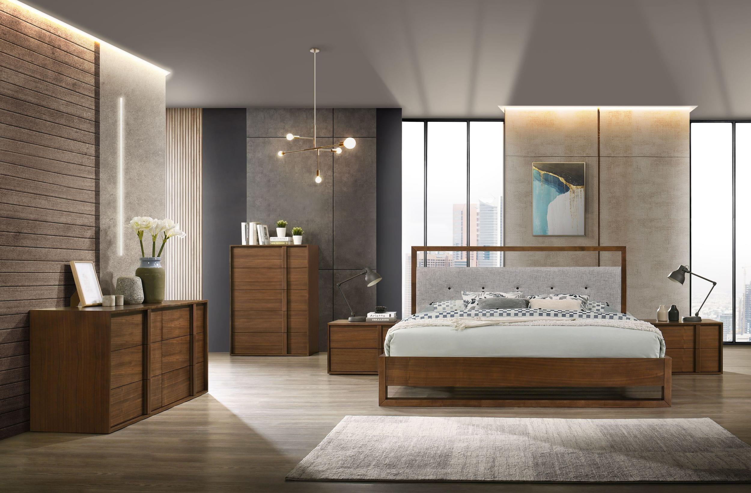Nova Domus Falcor Modern Fabric Veneer Bed
