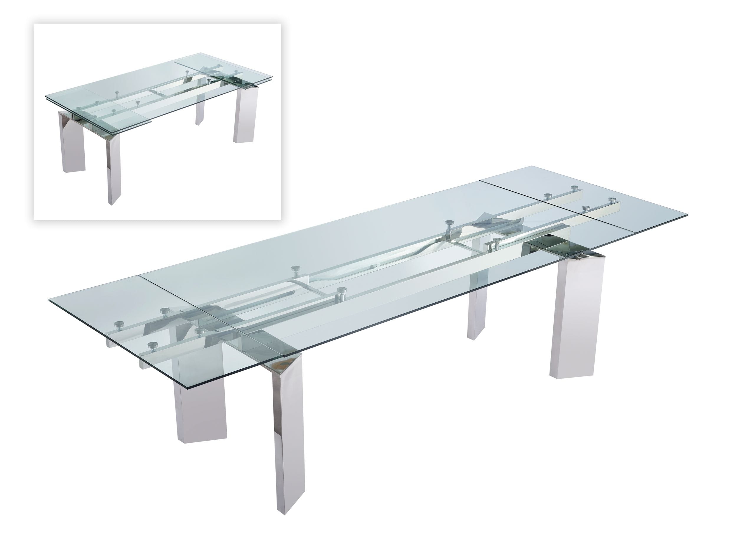 Modrest Viking Modern Extendable Glass Dining Table