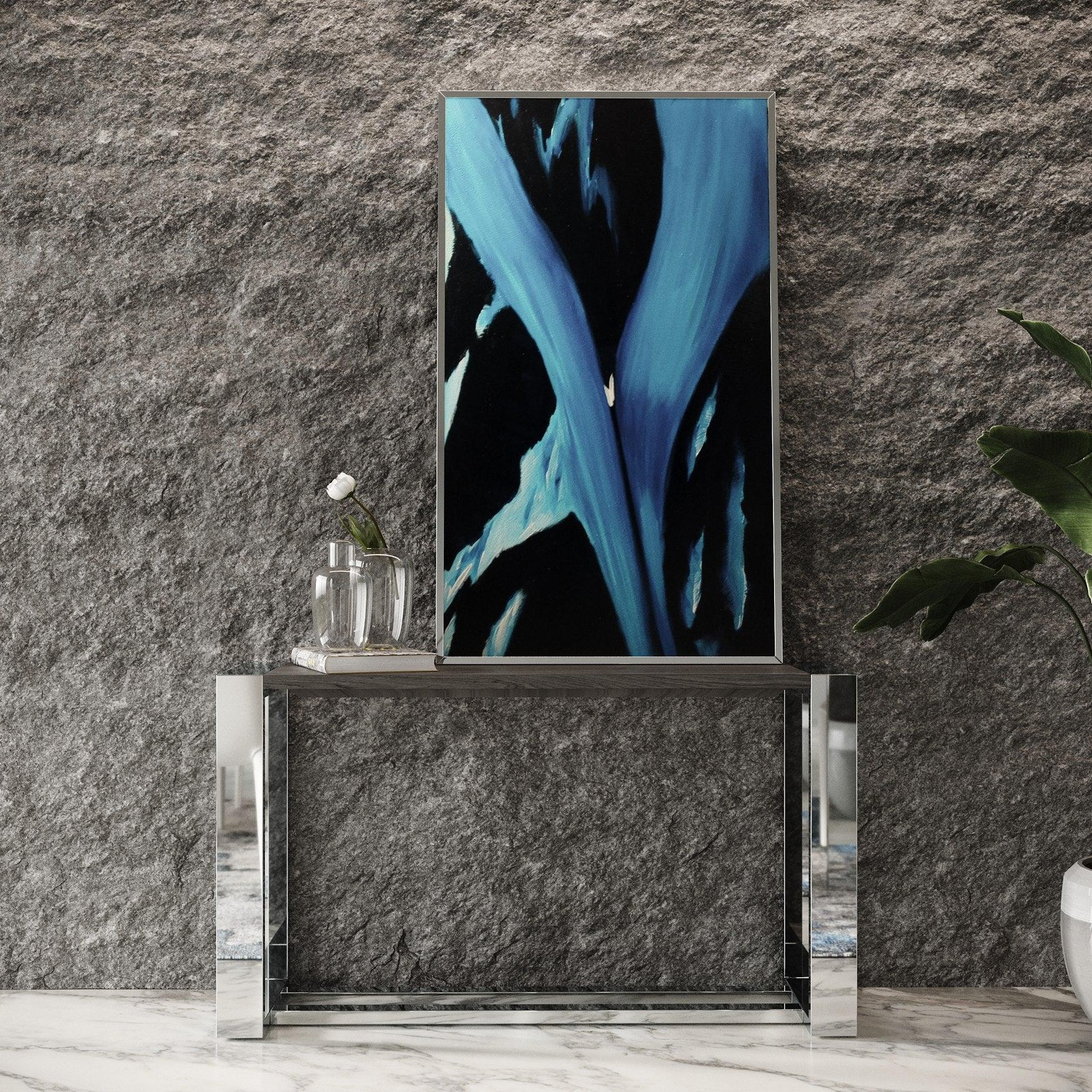 Fauna - Modern Elm and Stainless Steel Console Table