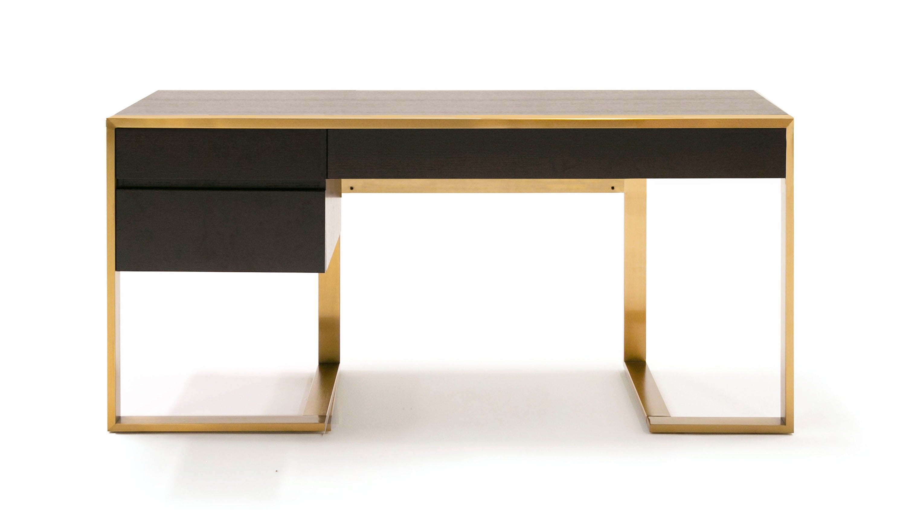 Modrest - Modern Fauna Wenge and Brass Desk-Desk-VIG-Wall2Wall Furnishings