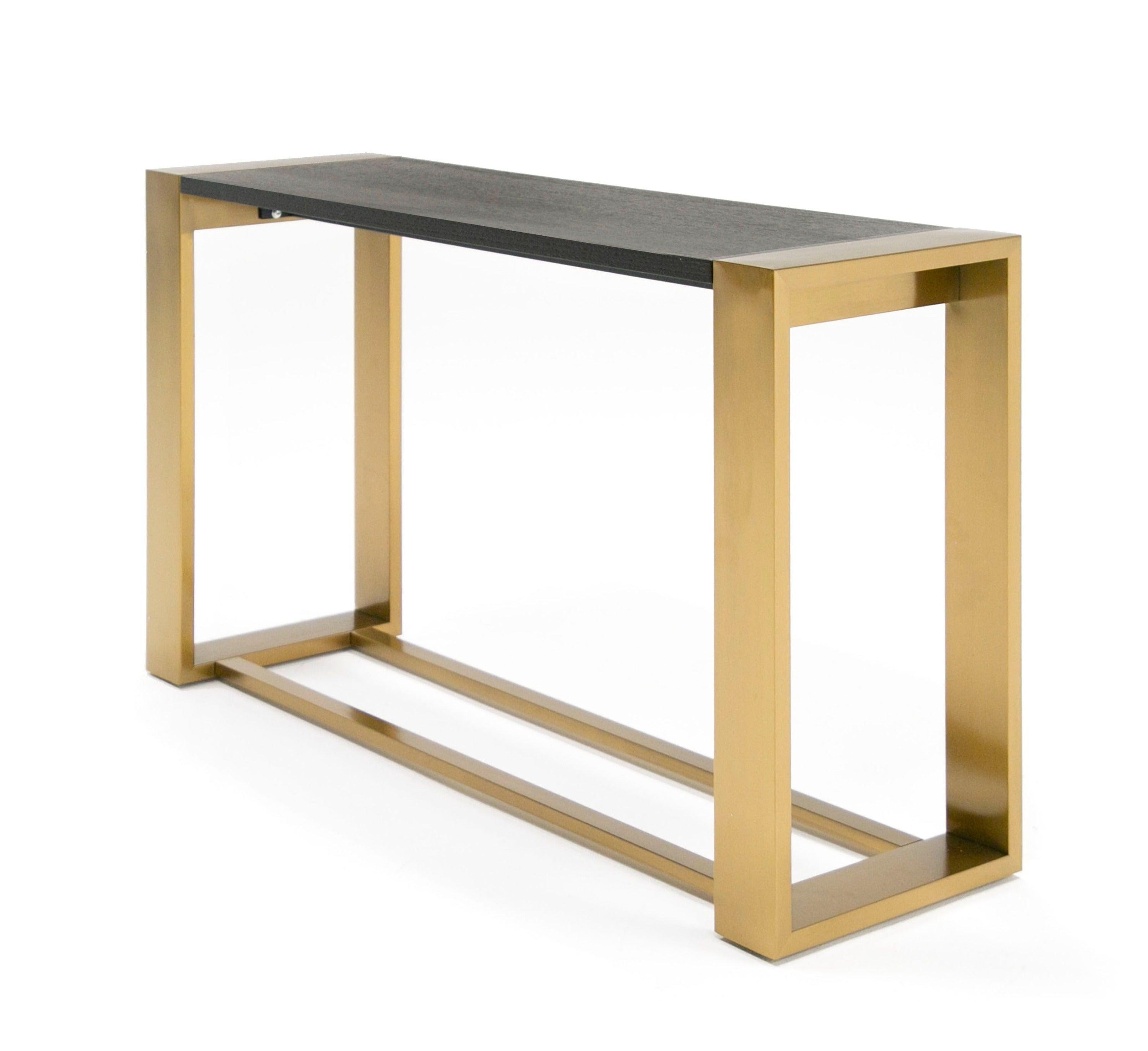 Modrest Fauna - Modern Wenge and Brass Console Table-Console Table-VIG-Wall2Wall Furnishings