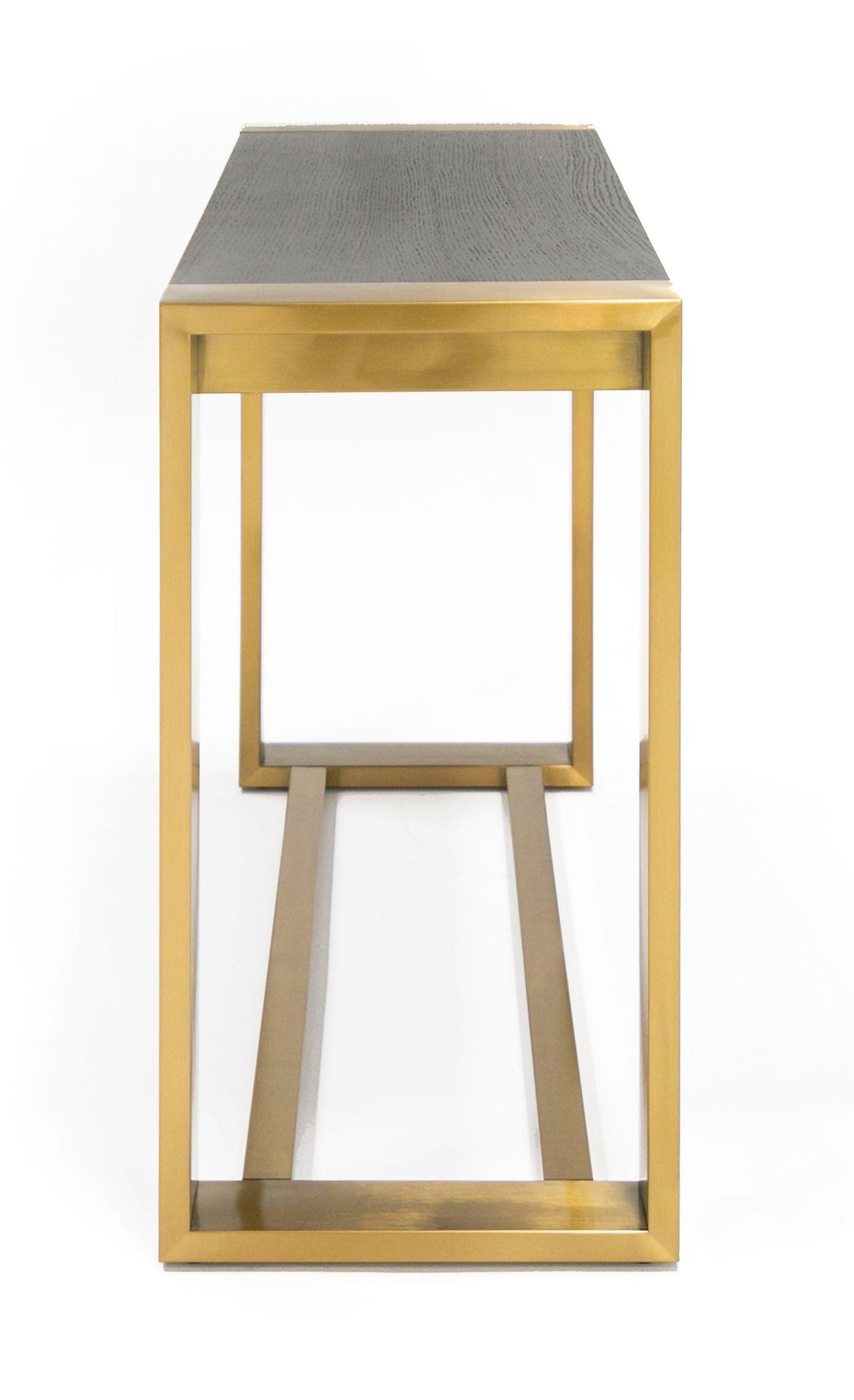 Modrest Fauna - Modern Wenge and Brass Console Table-Console Table-VIG-Wall2Wall Furnishings