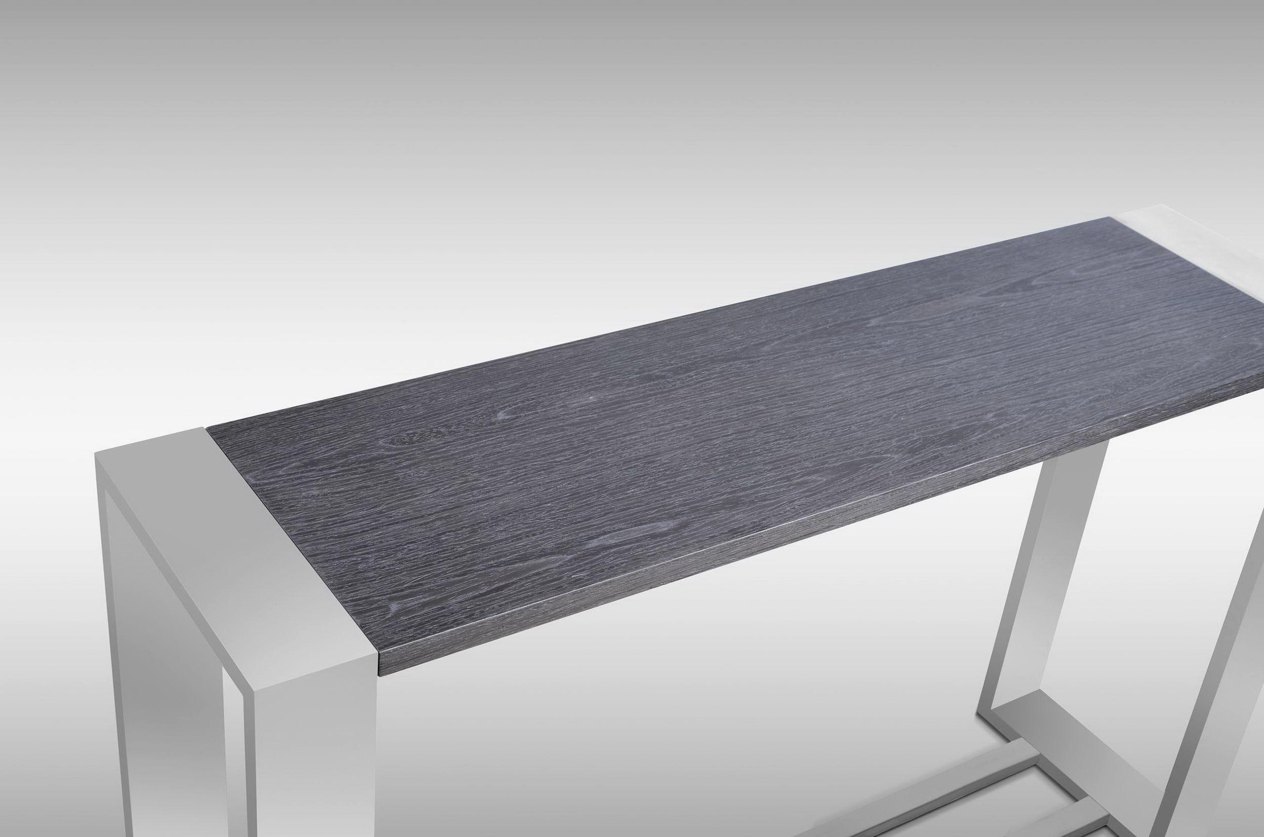 Fauna - Modern Elm and Stainless Steel Console Table