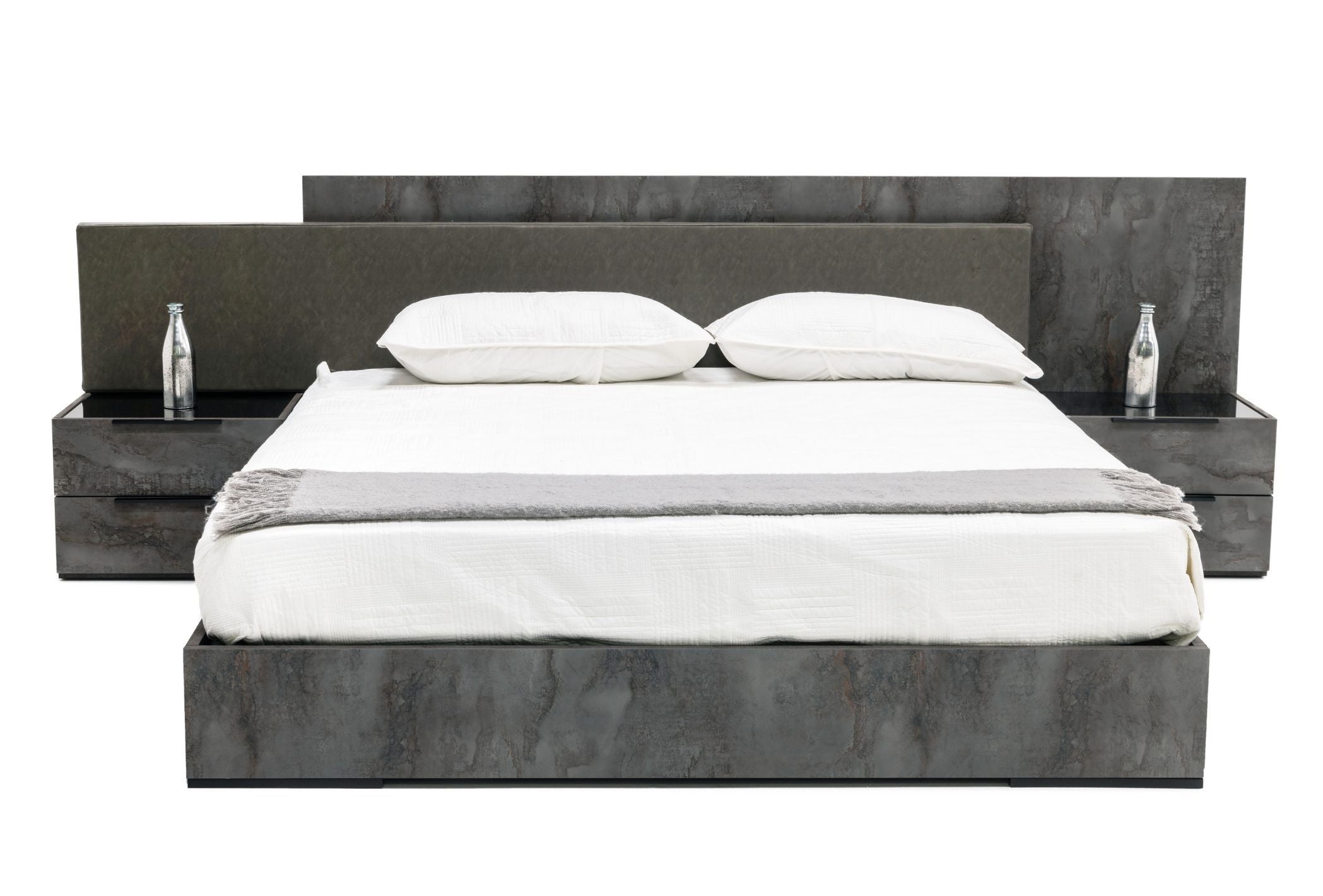 Nova Domus Ferrara - Modern Volcano Oxide Grey Bed-Bed-VIG-Wall2Wall Furnishings