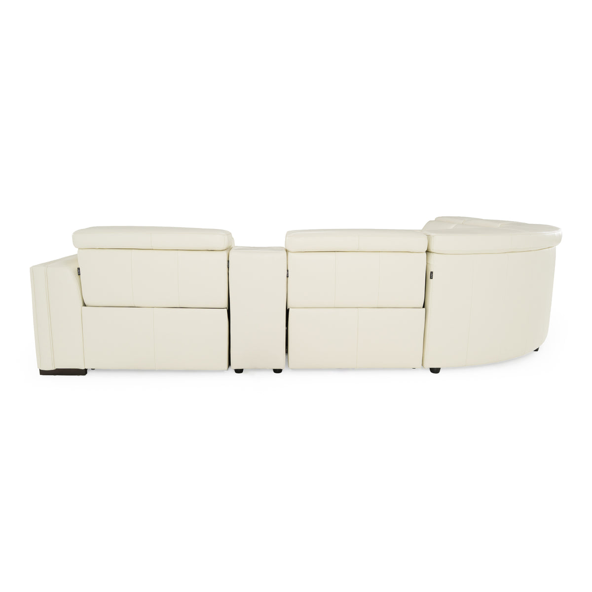 Frazier - Modern Leather Sectional Sofa with 3 Recliners and Console