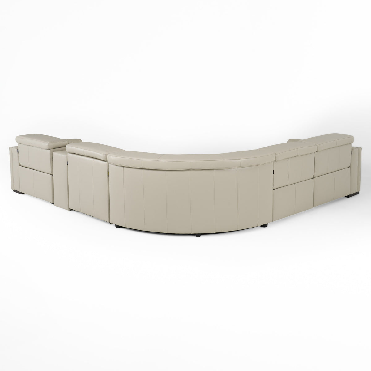 Frazier - Modern Leather Sectional Sofa with 3 Recliners and Console