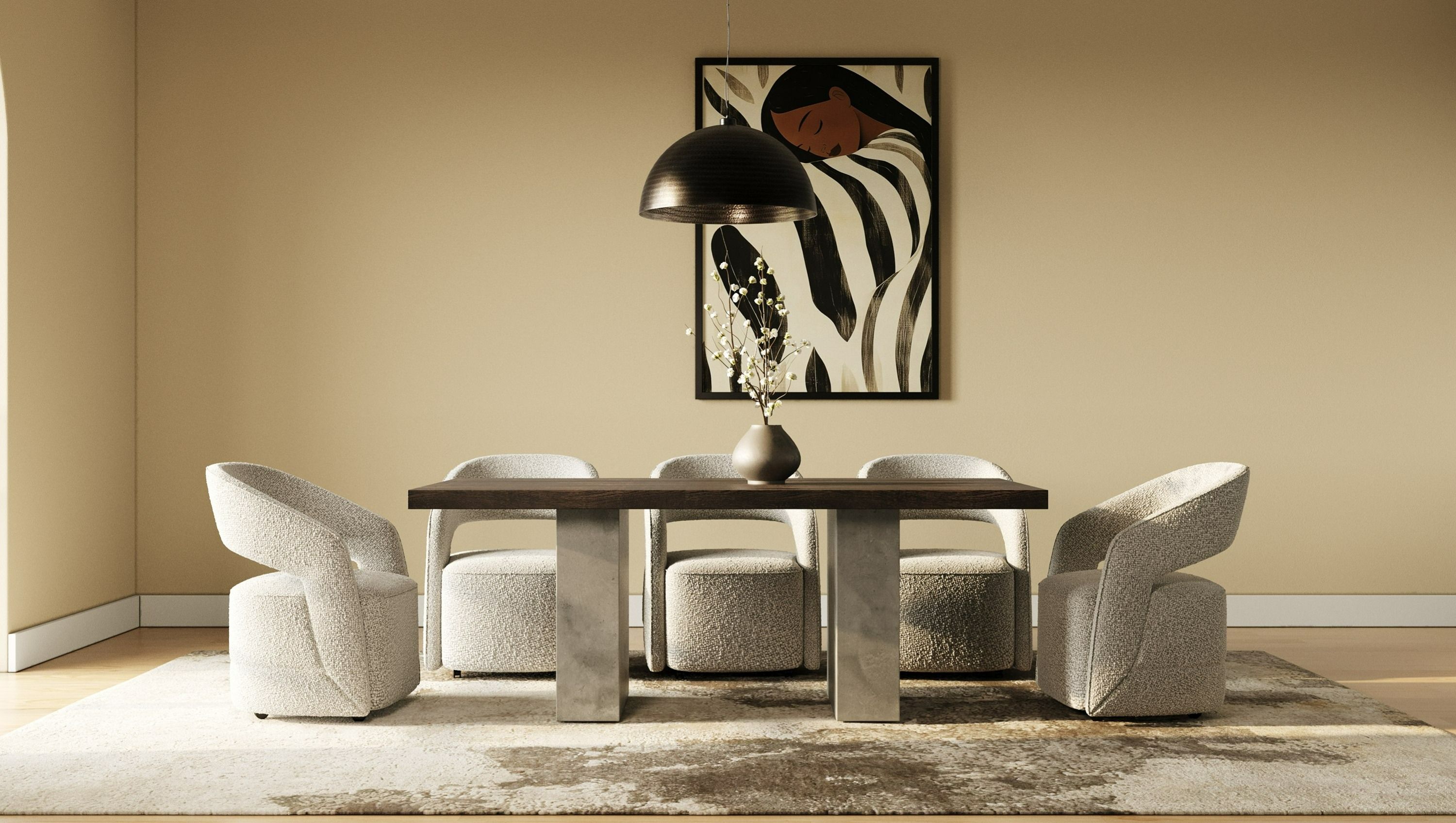Renzo Modern Concrete 94" Dining Table