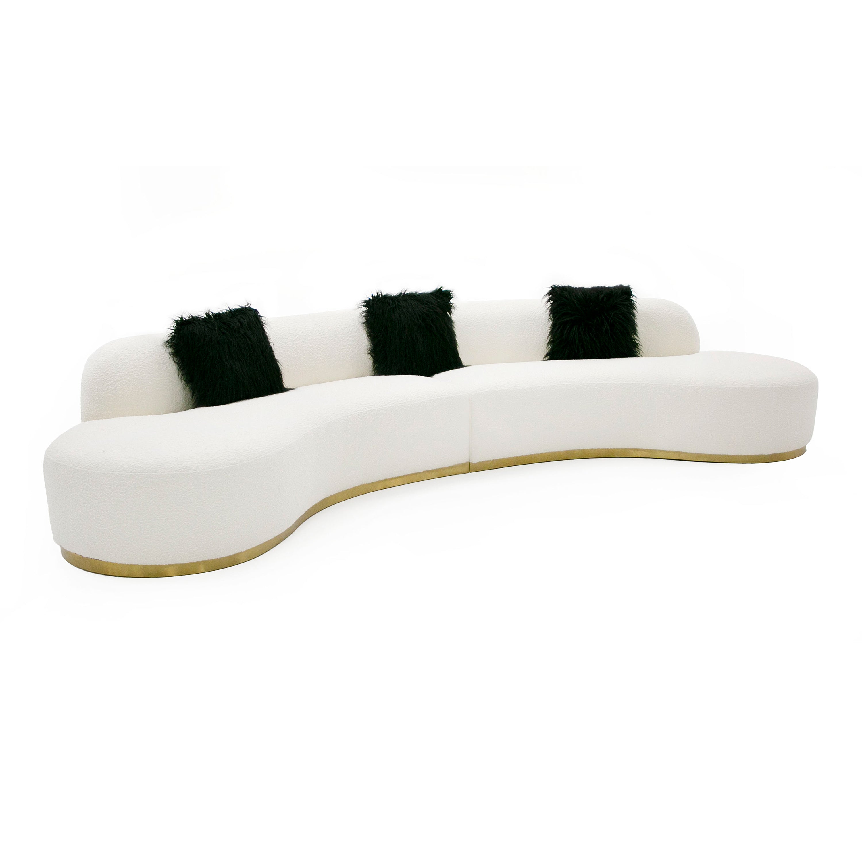 Frontier Glam Fabric Curved Sectional Sofa with Pillows