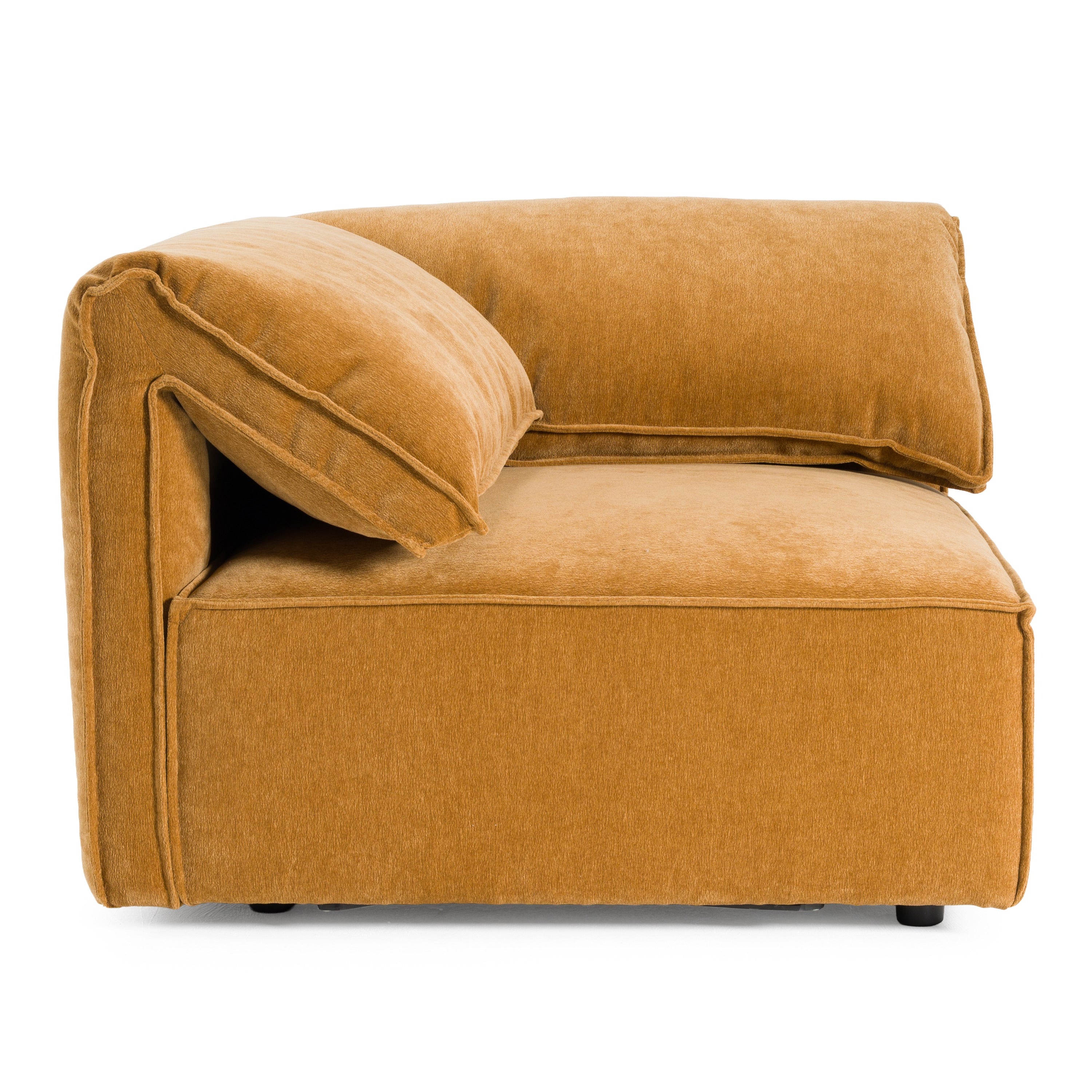 Gene Modern Ochre Fabric Modular Corner Sectional Seat