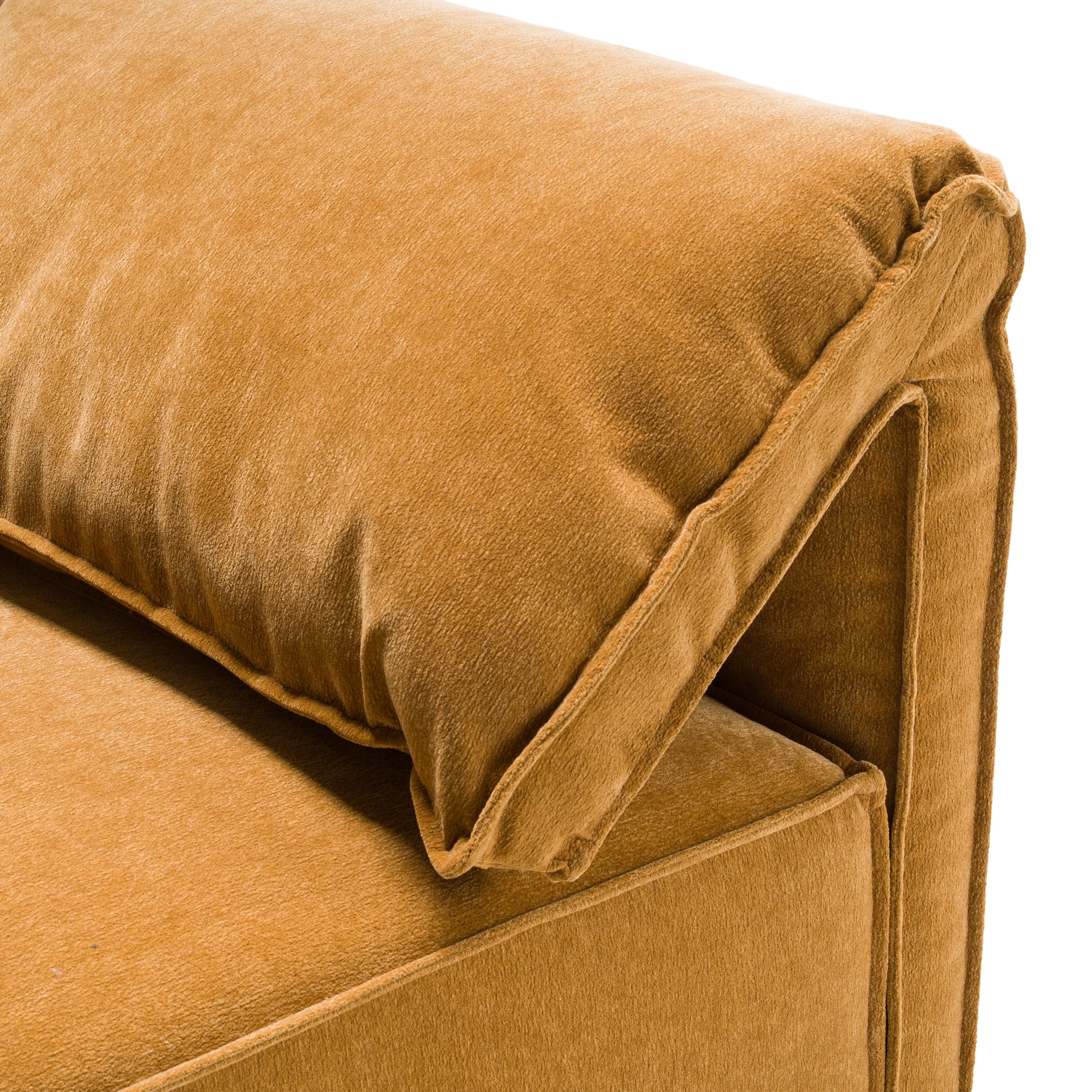 Gene Modern Ochre Fabric Modular Corner Sectional Seat