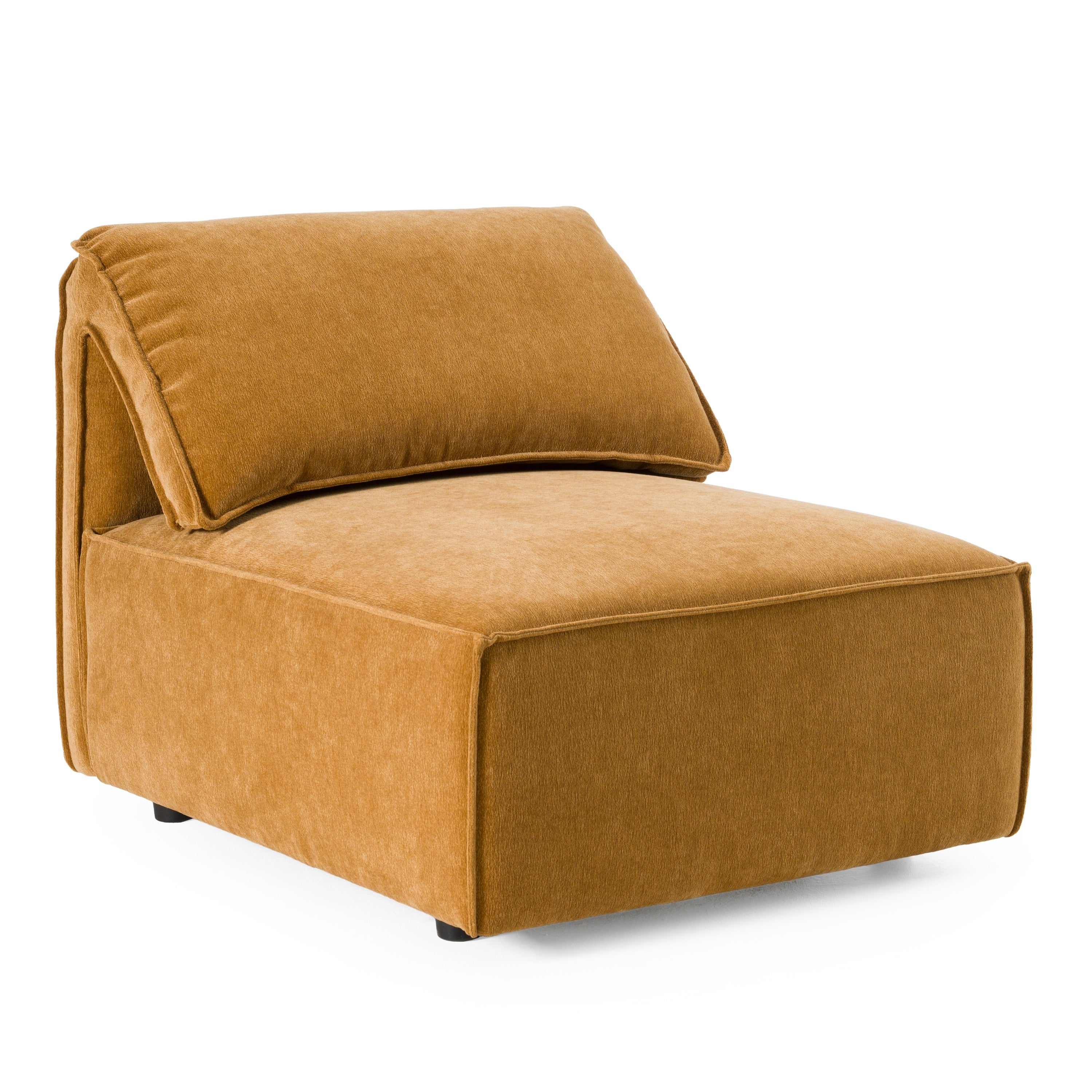 Gene Modern Ochre Fabric Modular Armless Sectional Seat