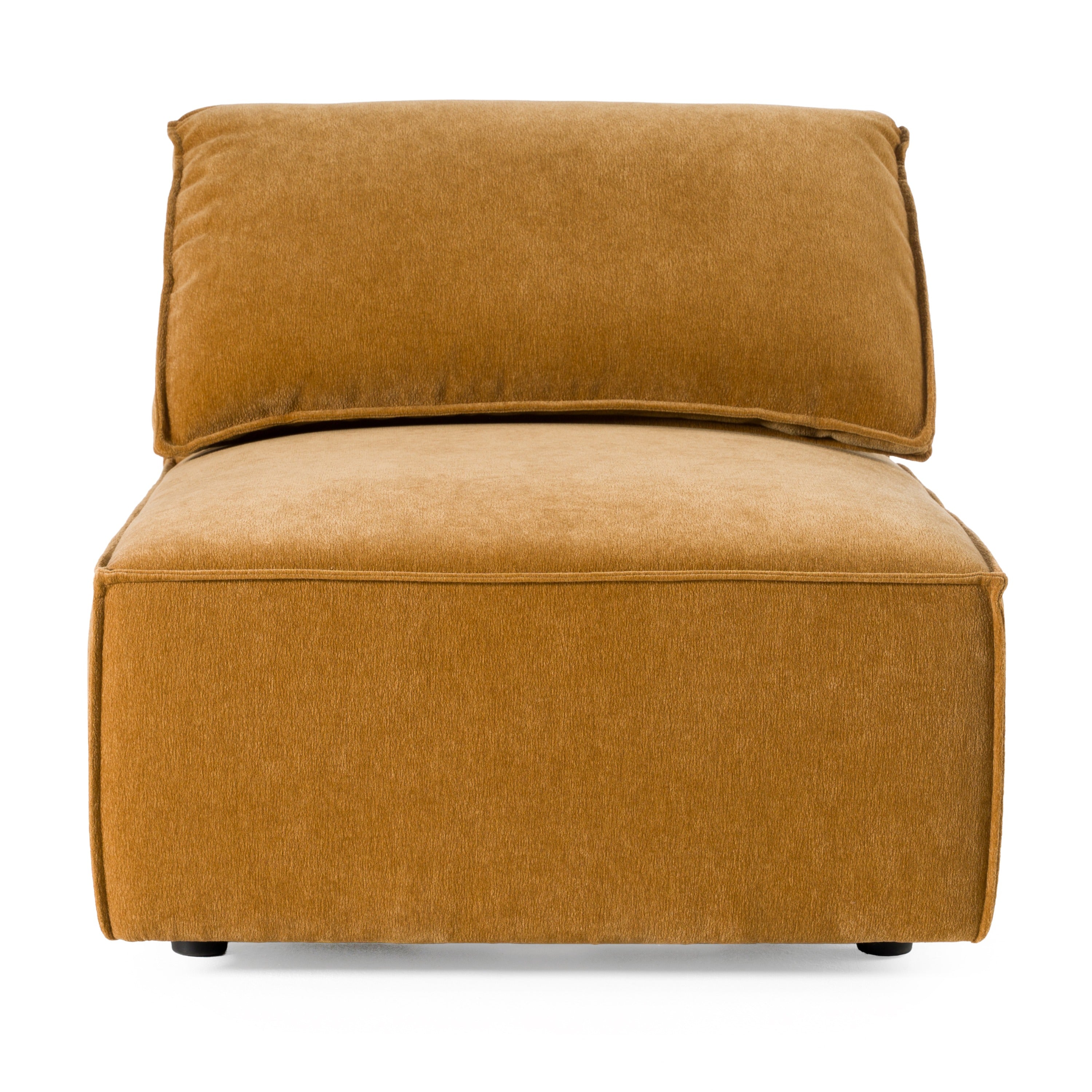 Gene Modern Ochre Fabric Modular Armless Sectional Seat