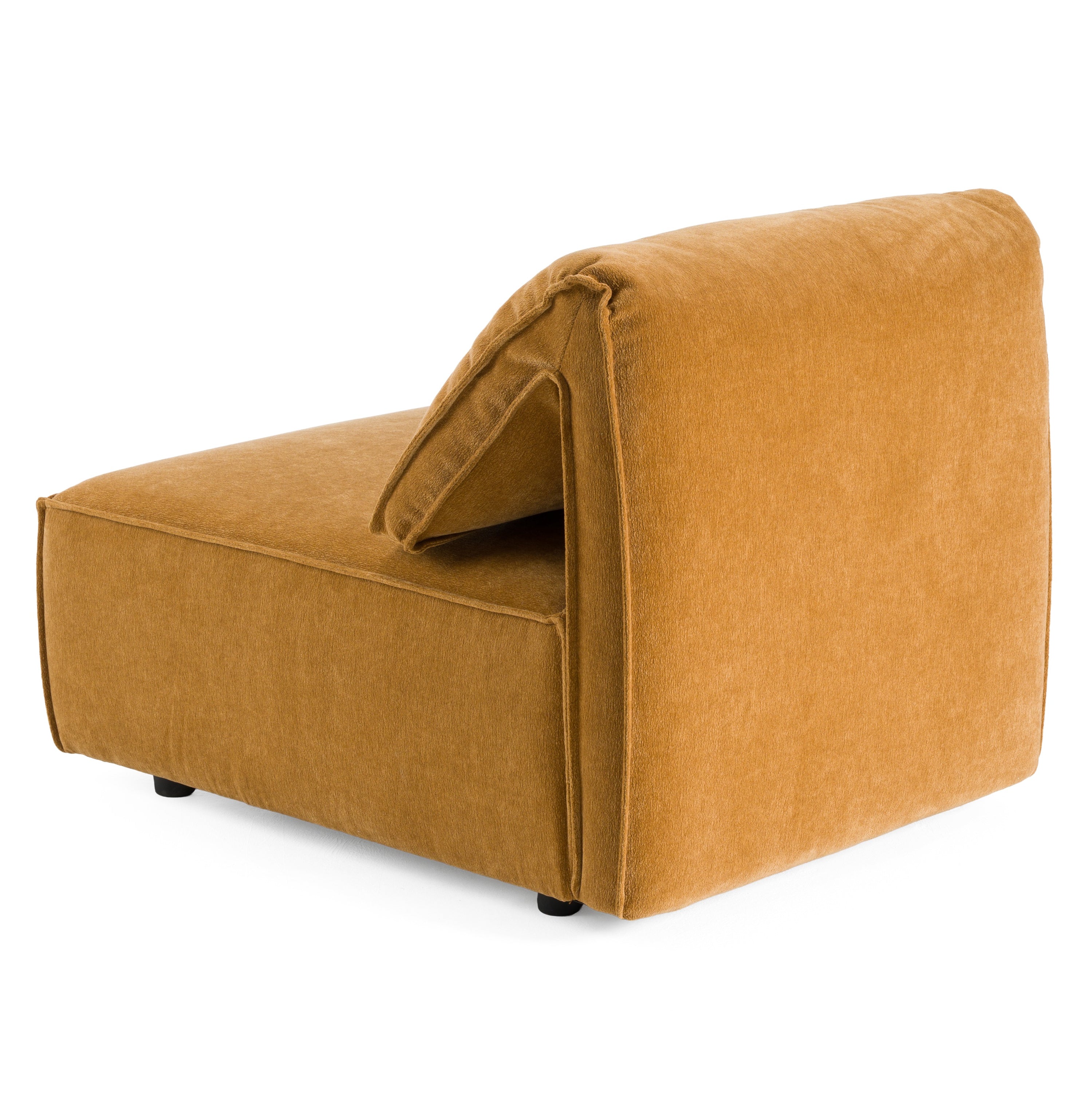 Gene Modern Ochre Fabric Modular Armless Sectional Seat
