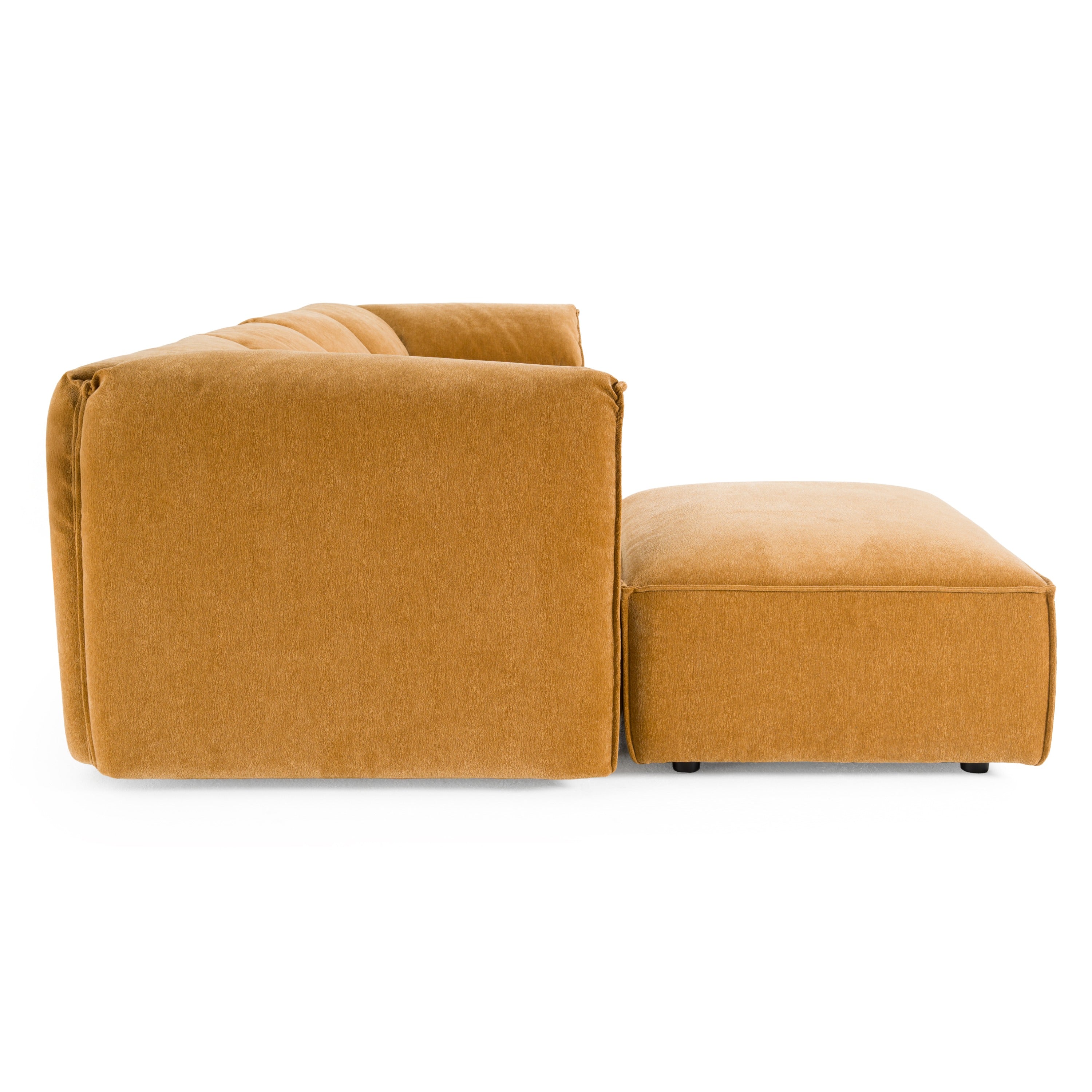 Gene Modern Ochre Fabric 5-Piece Modular Sectional Sofa